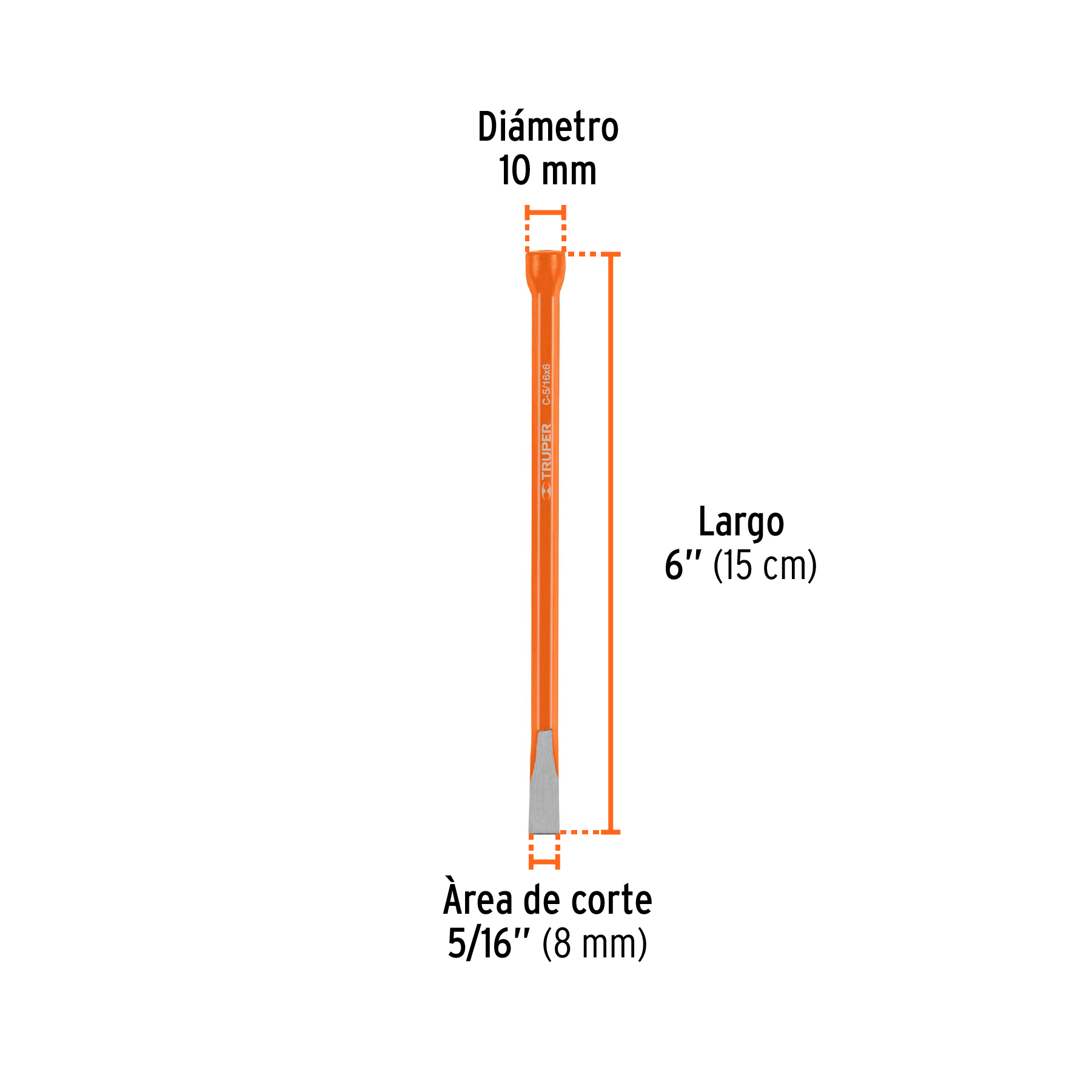 Cincel de corte frío de 5/16 X 6', Truper - Imagen 3