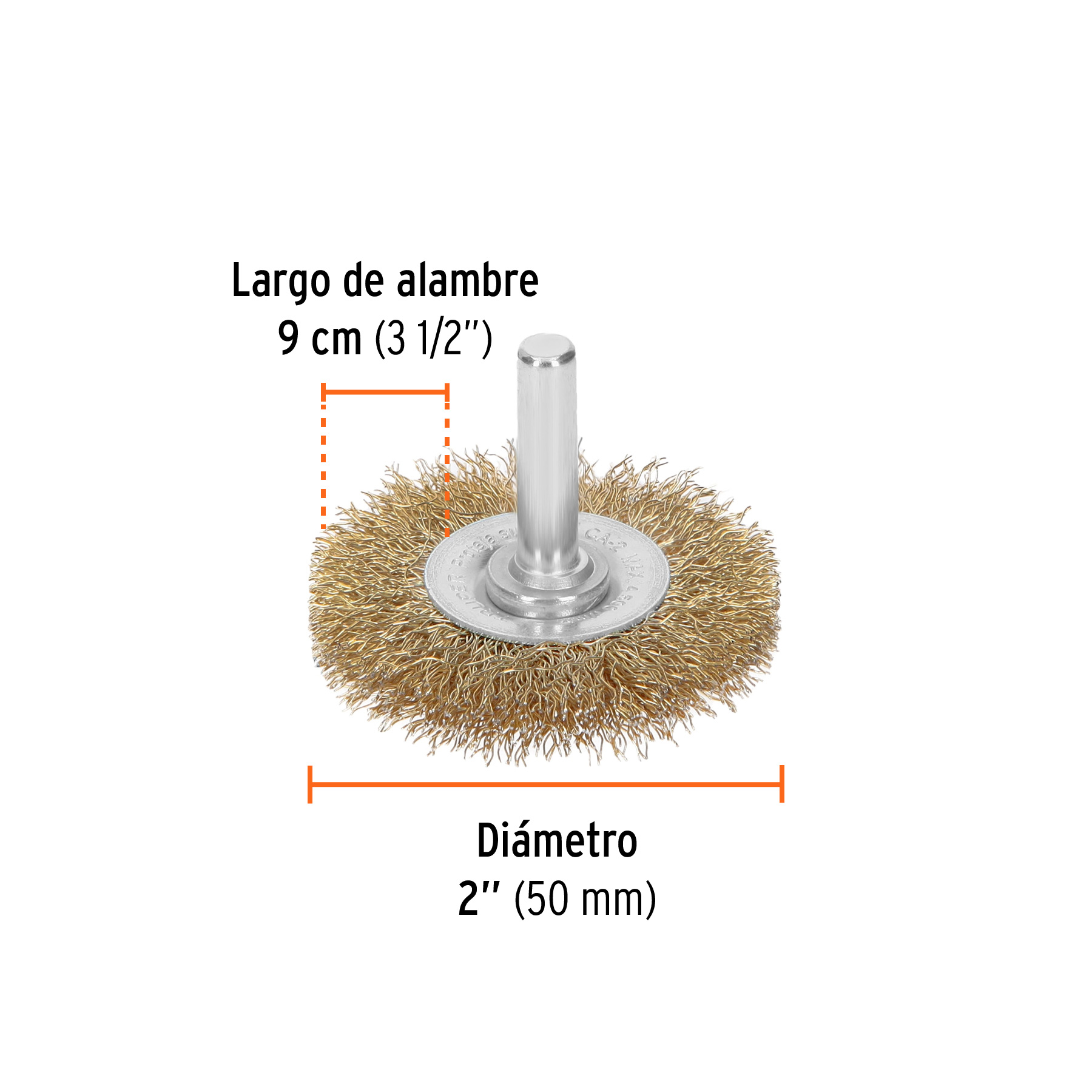 Carda circular 2' alambre grueso para taladro, Truper - Imagen 3