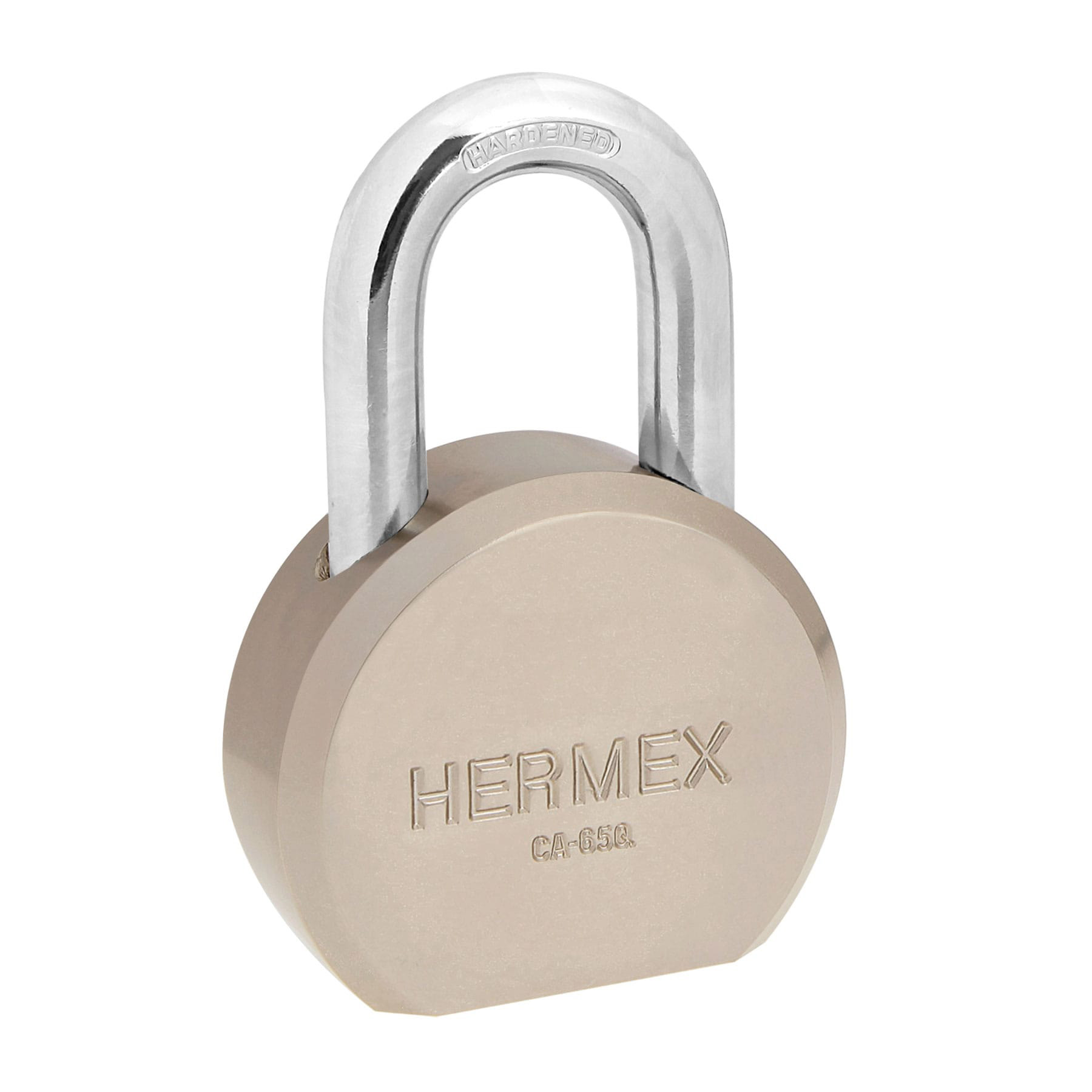 Candado redondo, 65mm, gancho corto, llave de puntos,blister