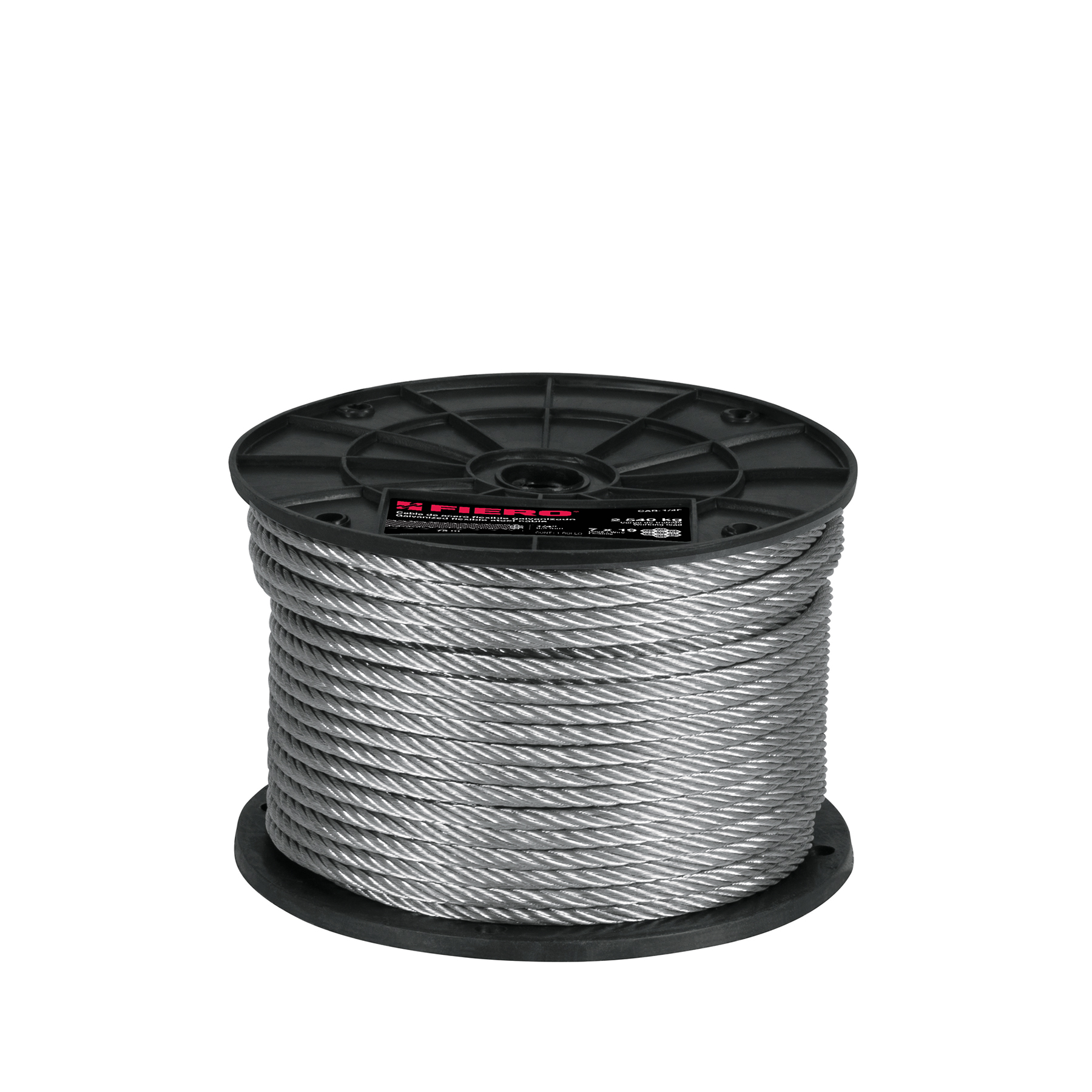 Metro de cable flexible 1/4' de acero 7x19 hilos, 75 m