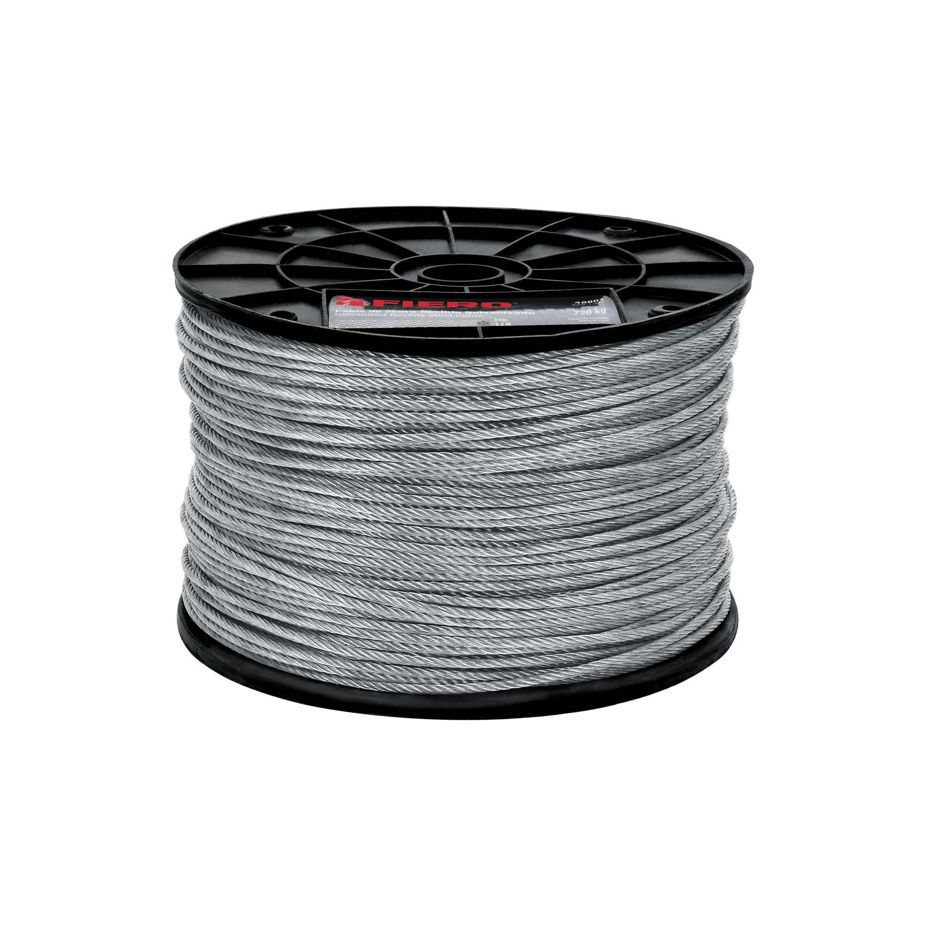 Metro de cable flexible 1/8' de acero 7x19 hilos, 300 m