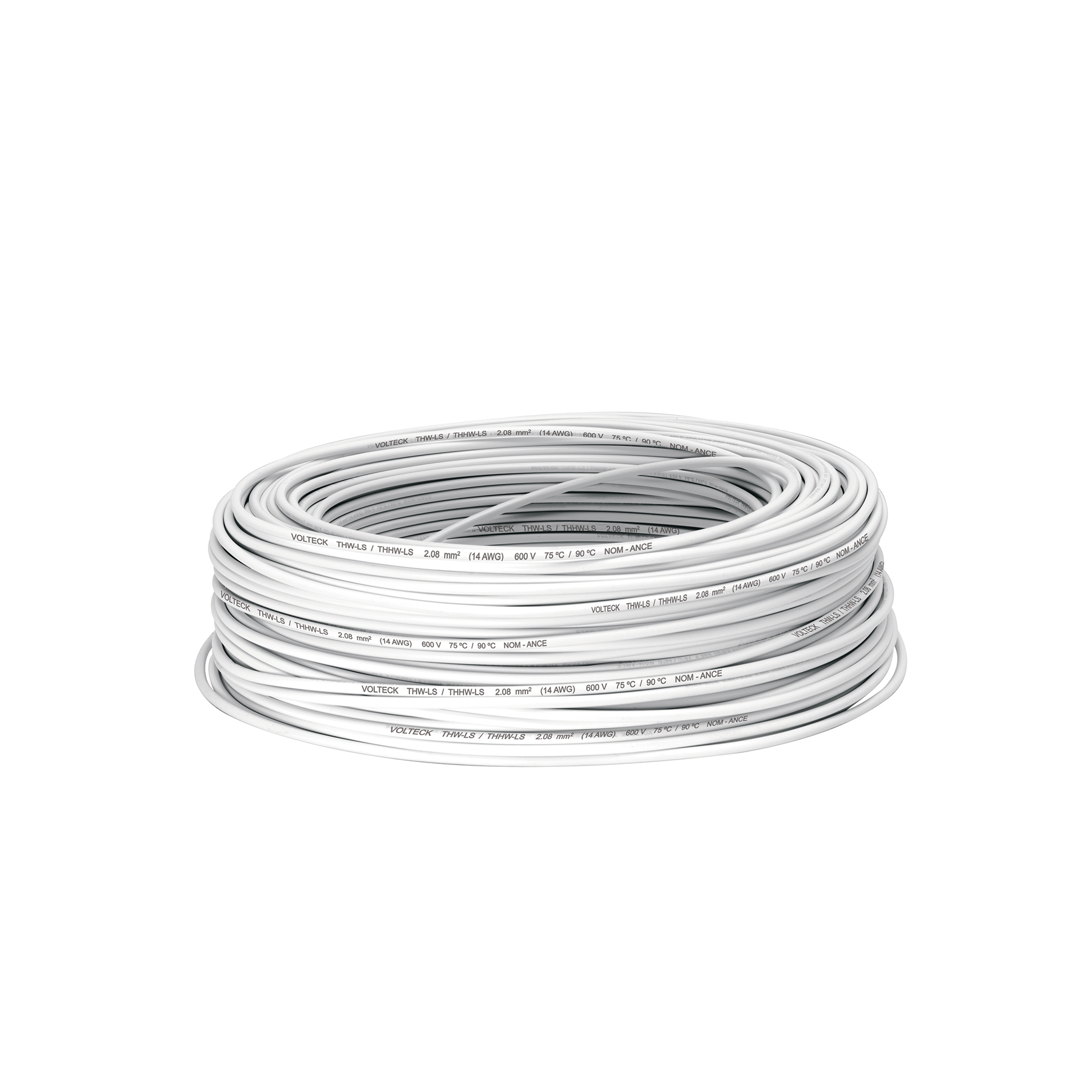 Rollo de 100 m de cable THHW-LS 14 AWG blanco, Volteck