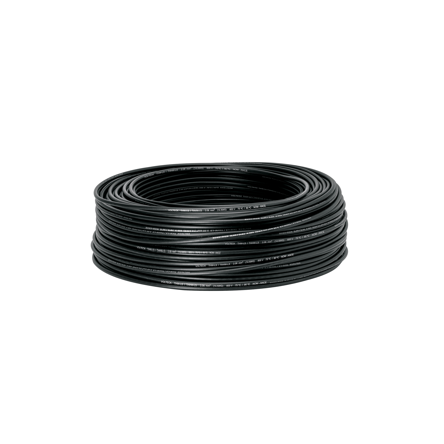 Rollo de 100 m de cable THHW-LS 14 AWG negro, Volteck