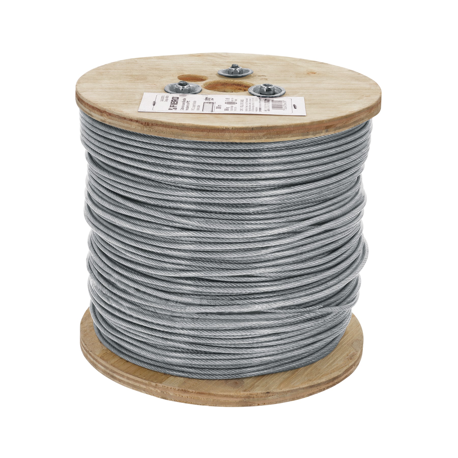 Metro cable flexible 3/32' acero 7x19 recubierto PVC, 300 m