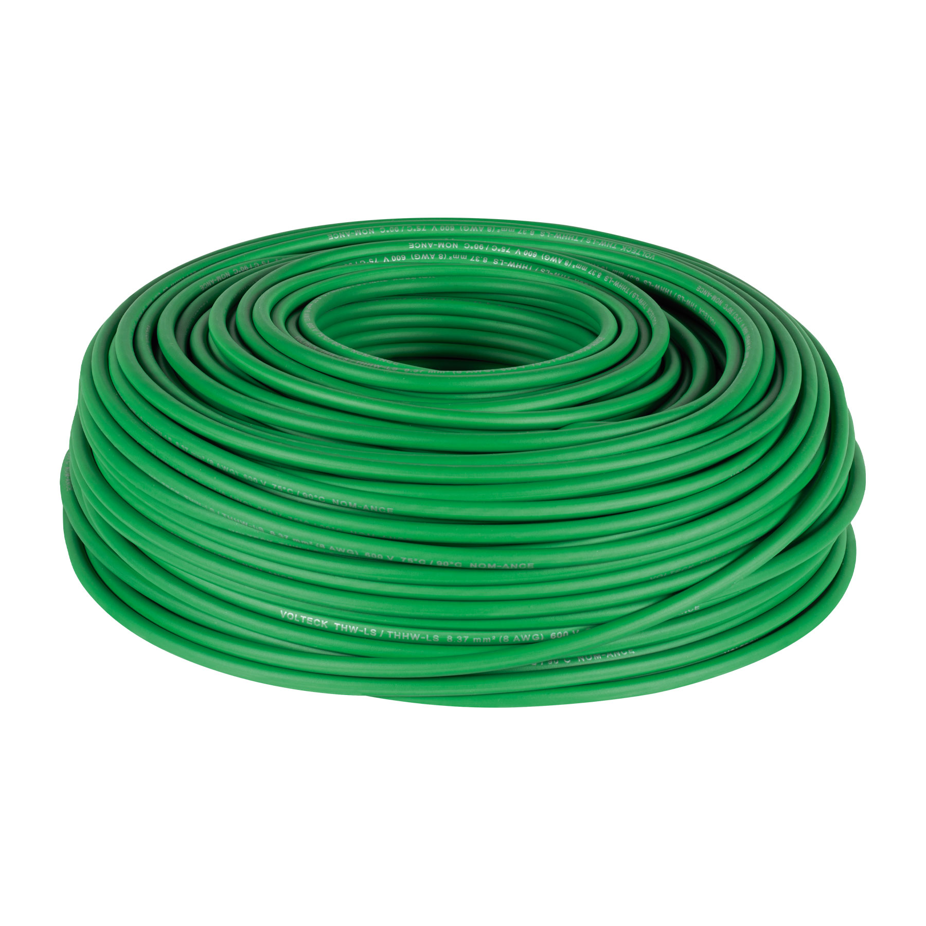 Rollo de 100 m de cable THHW-LS 8 AWG verde, Volteck