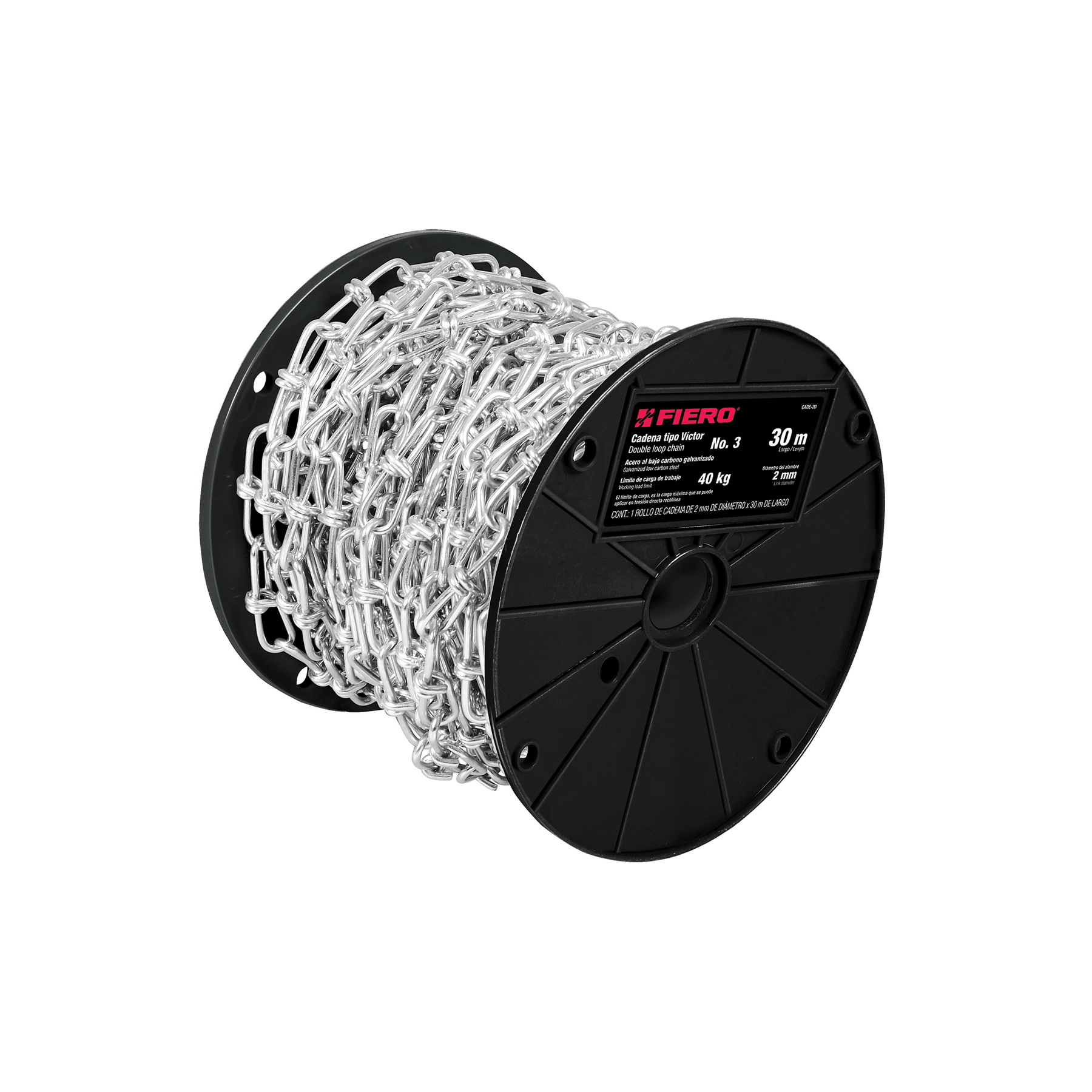 Metro de cadena tipo Víctor de 2.0 mm en carrete de 30 m