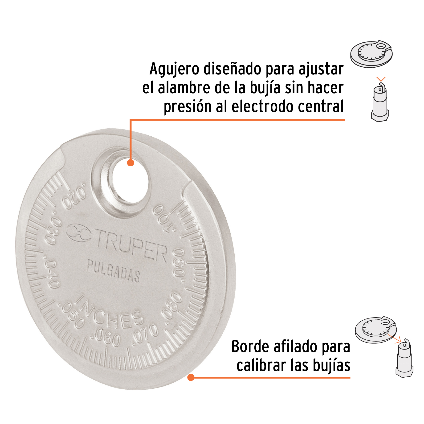 Calibrador redondo para bujías, Truper - Imagen 2