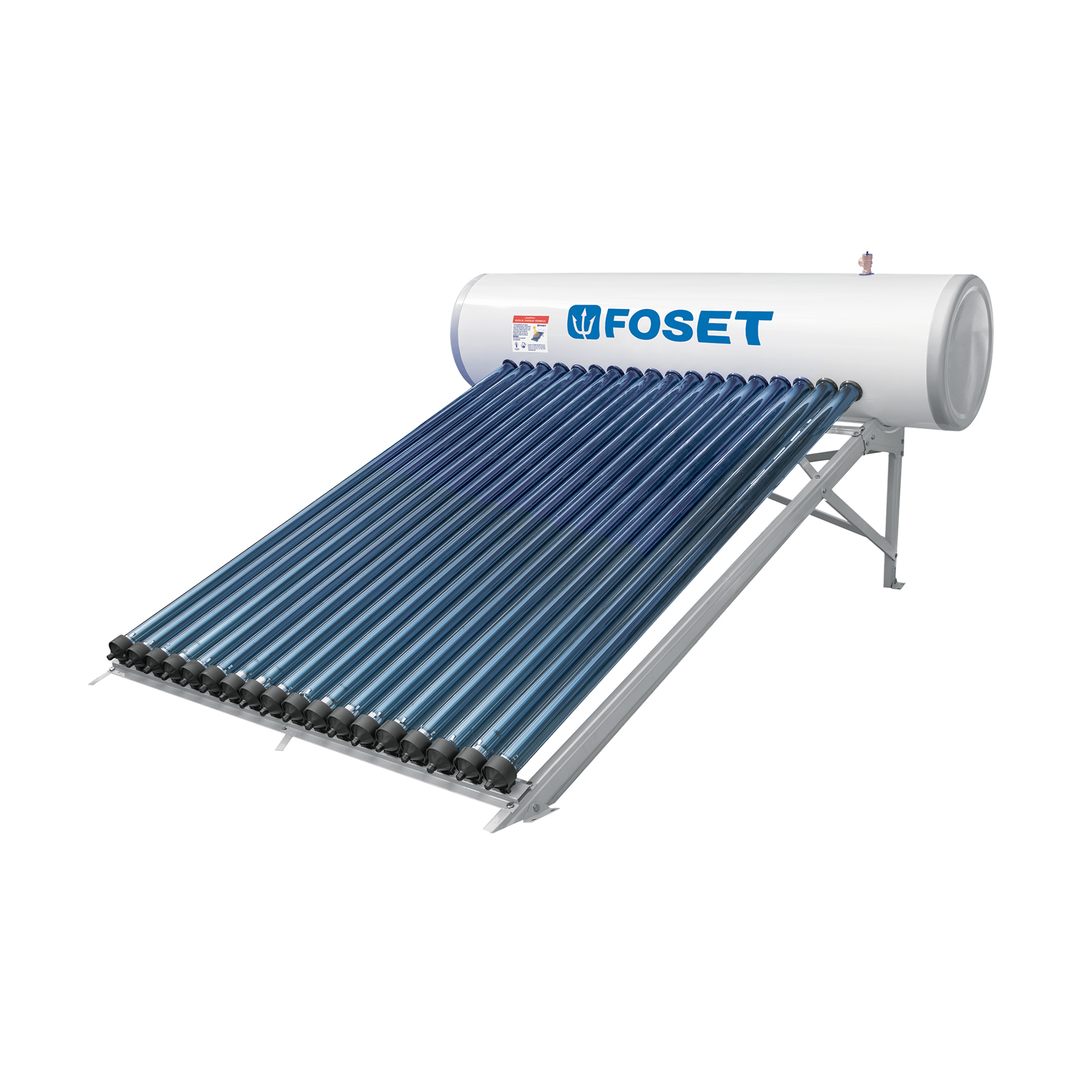 Calentador solar HeatPipe, 18 tubos, 200L, 5 personas, Foset