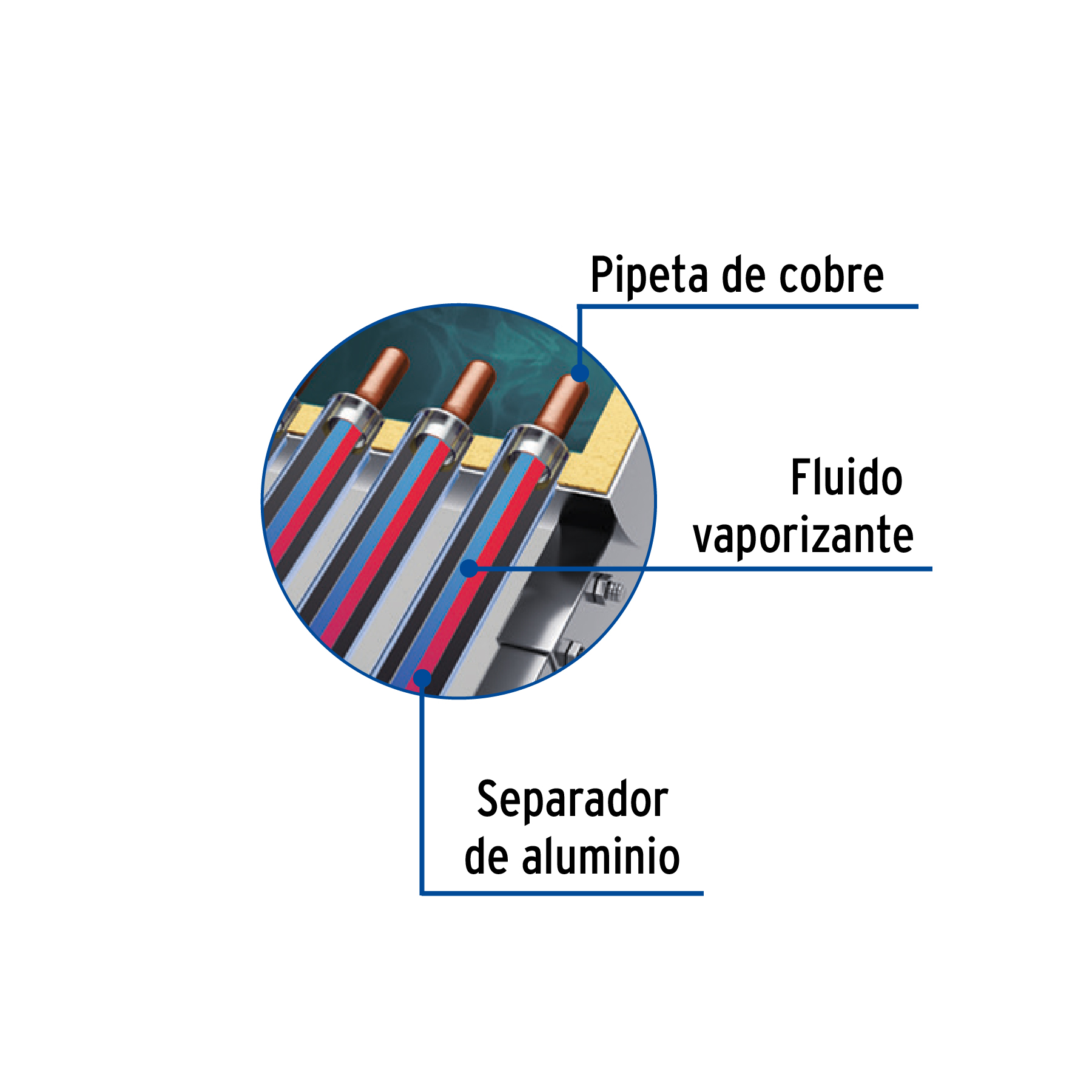 Tubo de repuesto para calentador solar heat pipe, Foset - Imagen 3