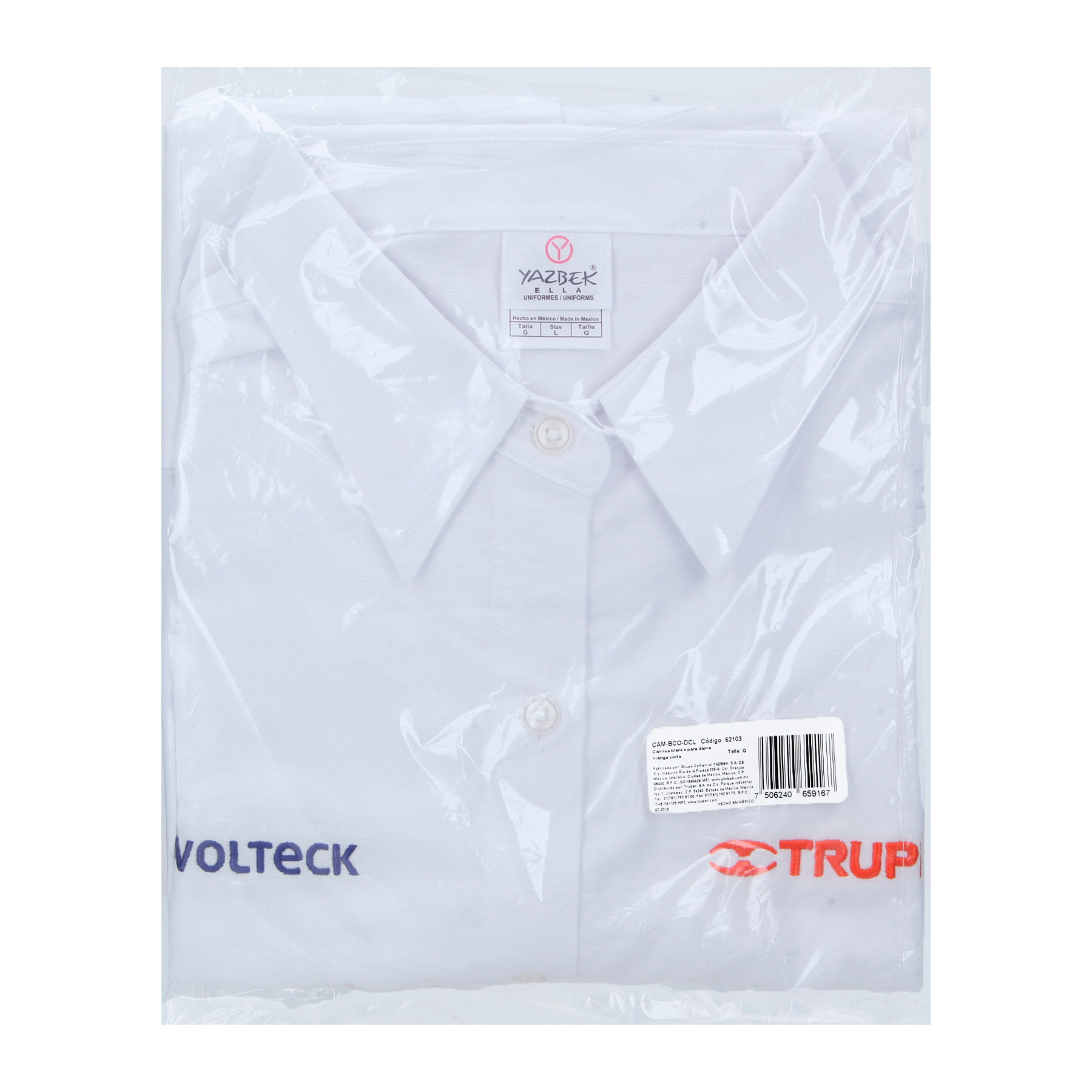 Camisa manga corta para mujer, blanca, G, Truper - Imagen 4