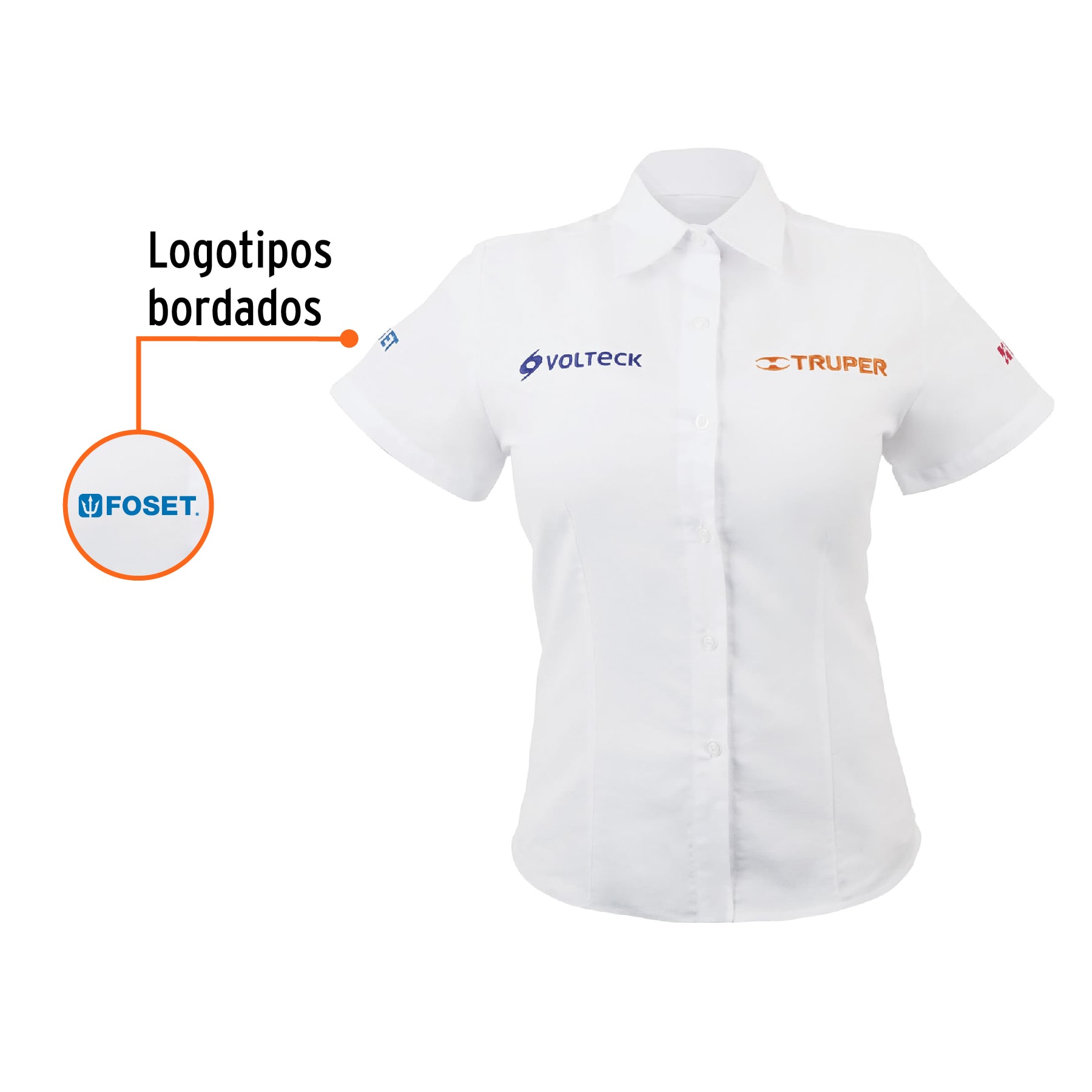 Camisa manga corta para mujer, blanca, G, Truper - Imagen 2