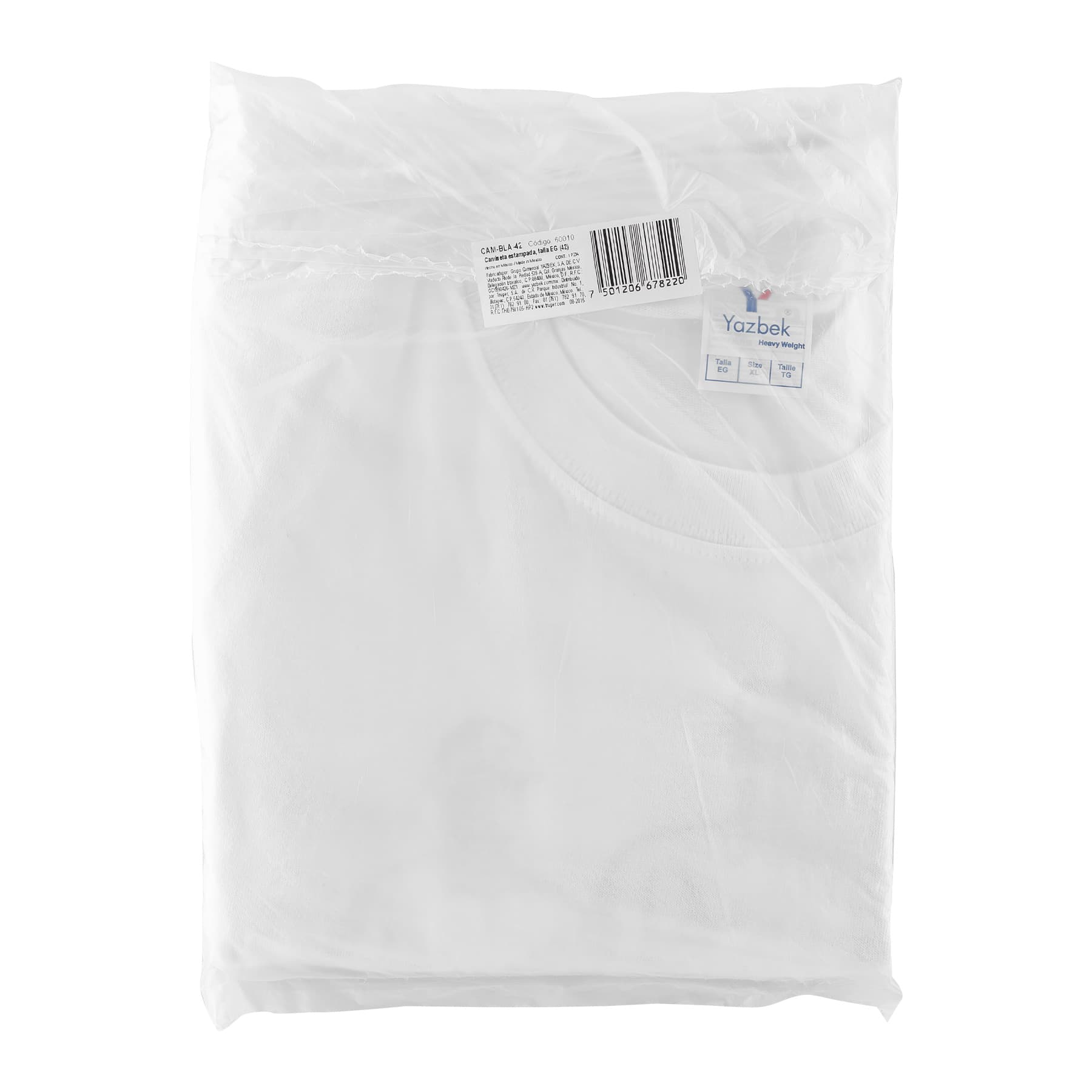 Playera cuello redondo para hombre, blanca, EG, Truper - Imagen 5