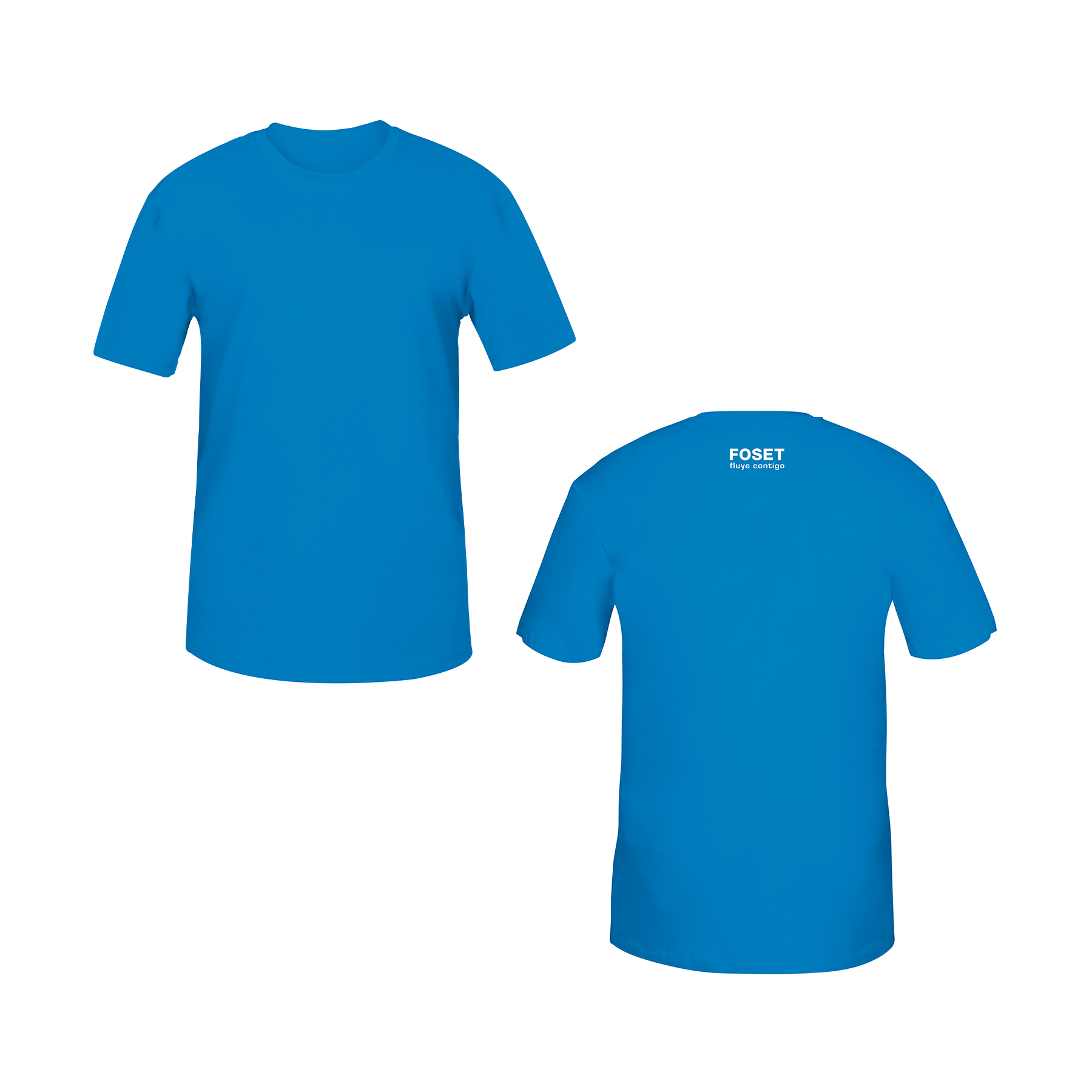 Playera cuello redondo para hombre, azul, G, Foset