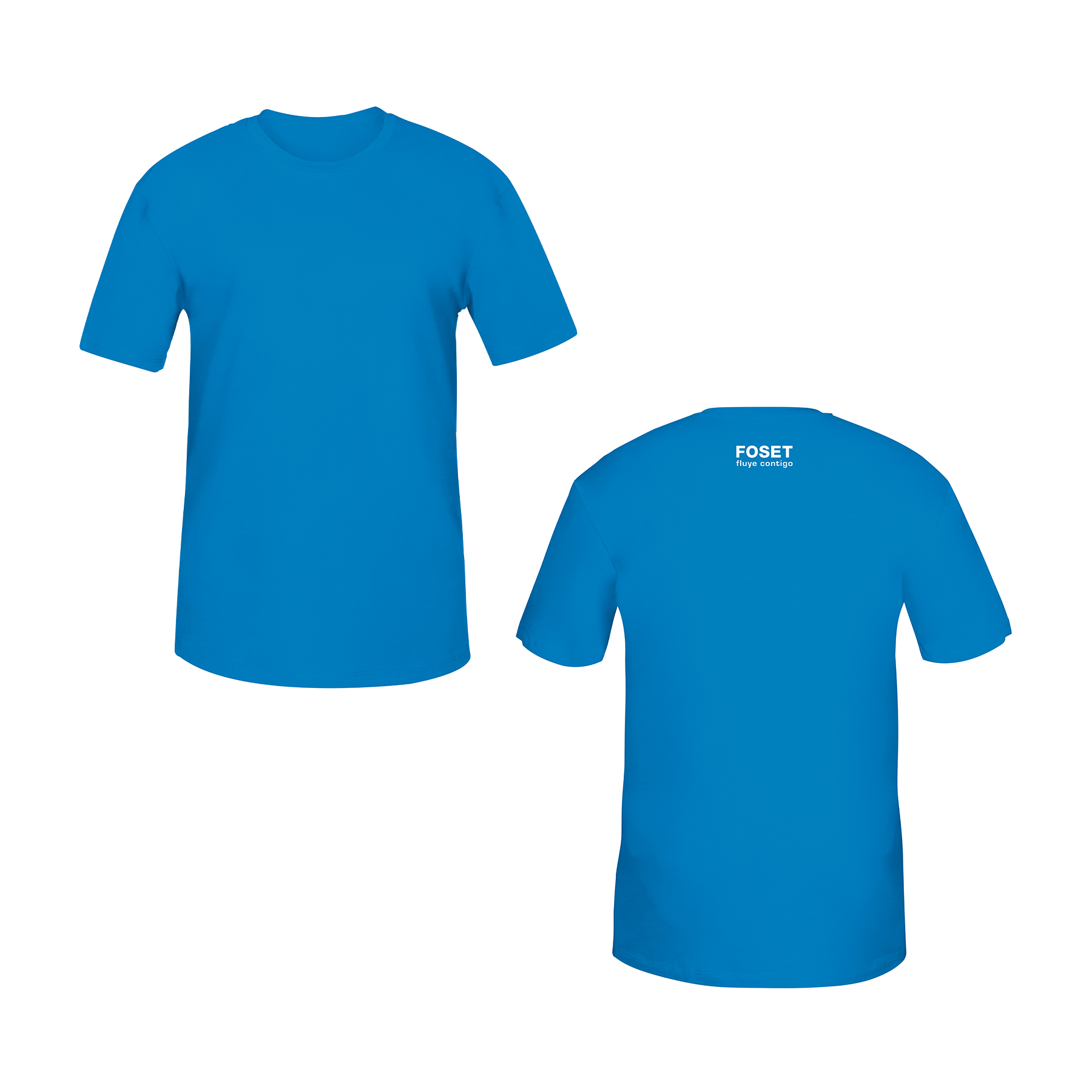 Playera cuello redondo para hombre, azul, EG, Foset