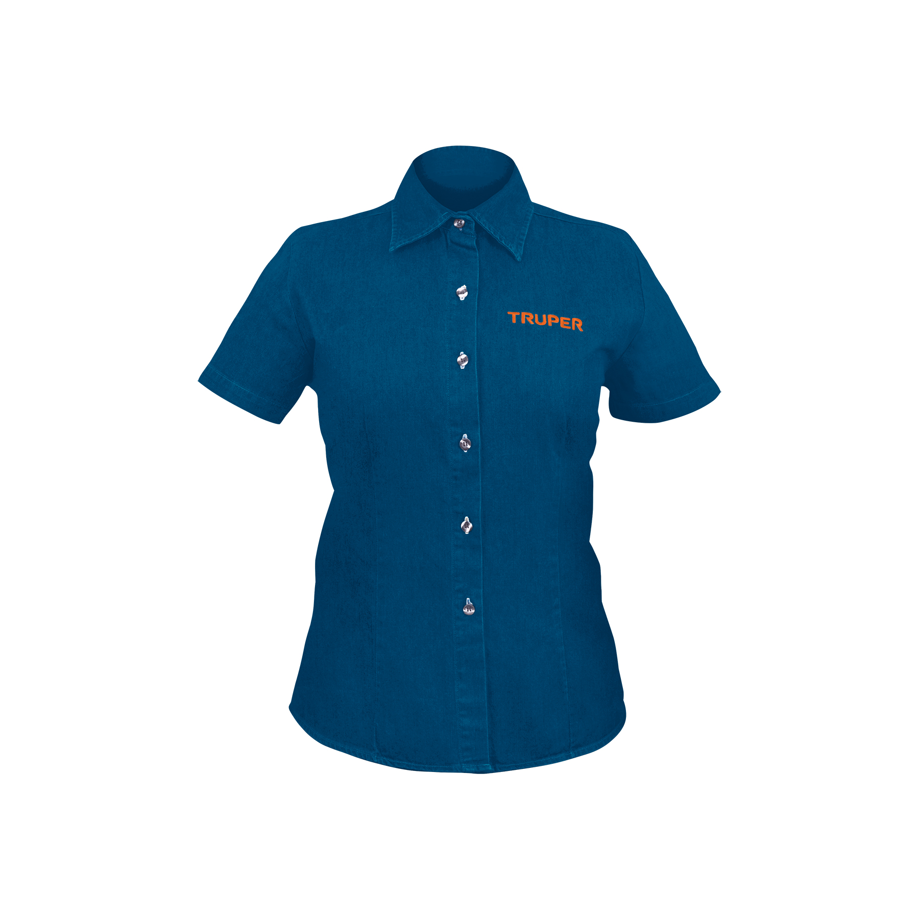 Camisa de mezclilla manga corta para mujer, G, Truper