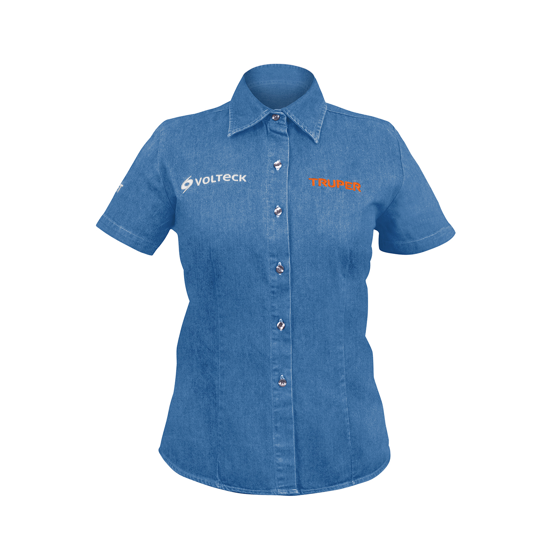 Camisa de mezclilla manga corta para mujer, EEG, Truper