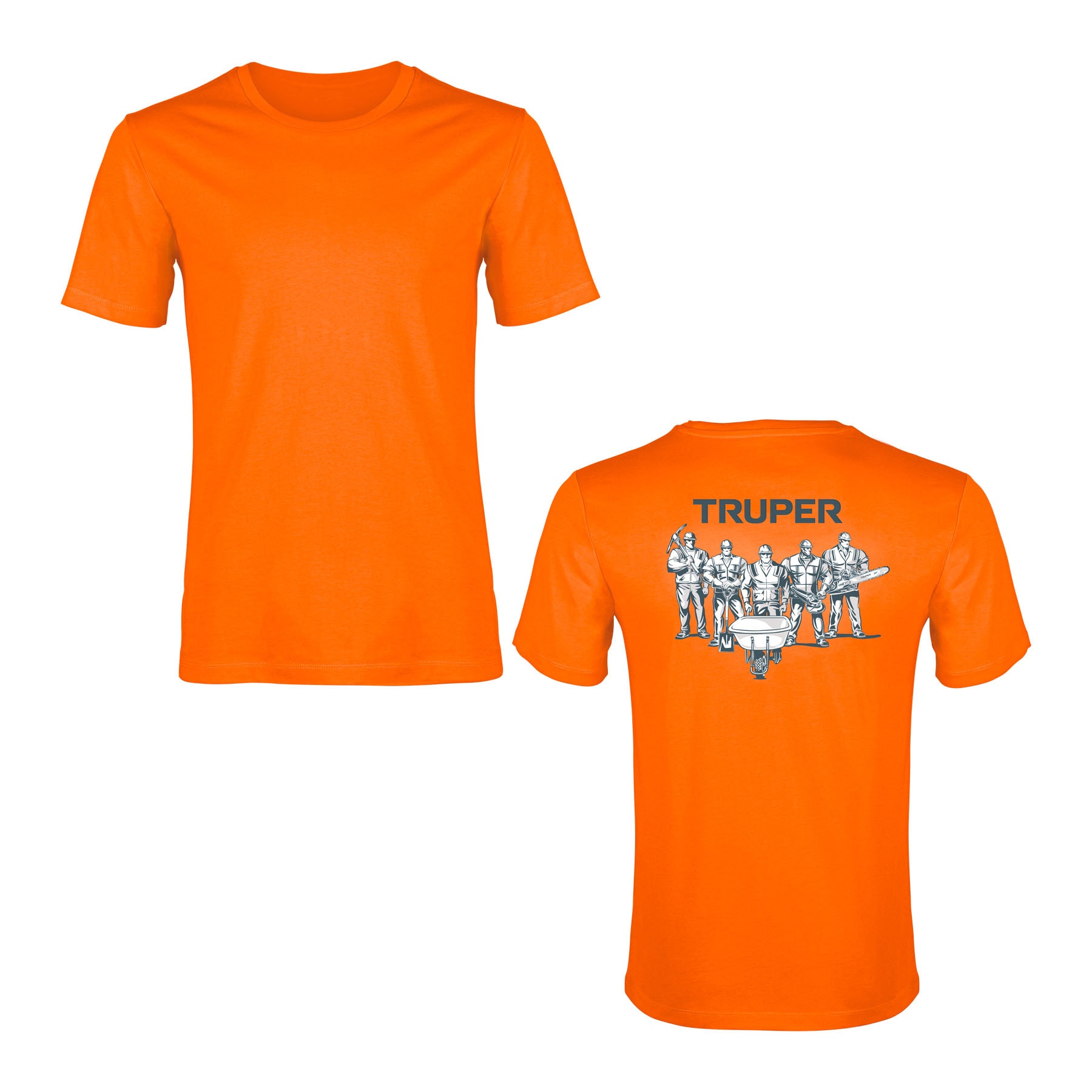 Playera cuello redondo para hombre, naranja, G, Truper