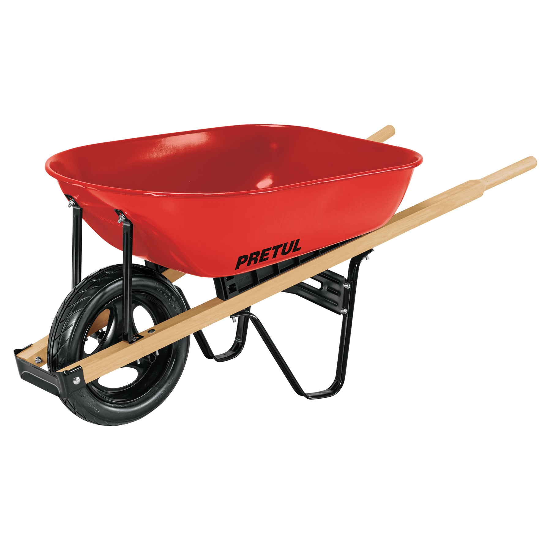 Carretilla 5.5ft3 roja,imponchable, bastidores madera,PRETUL