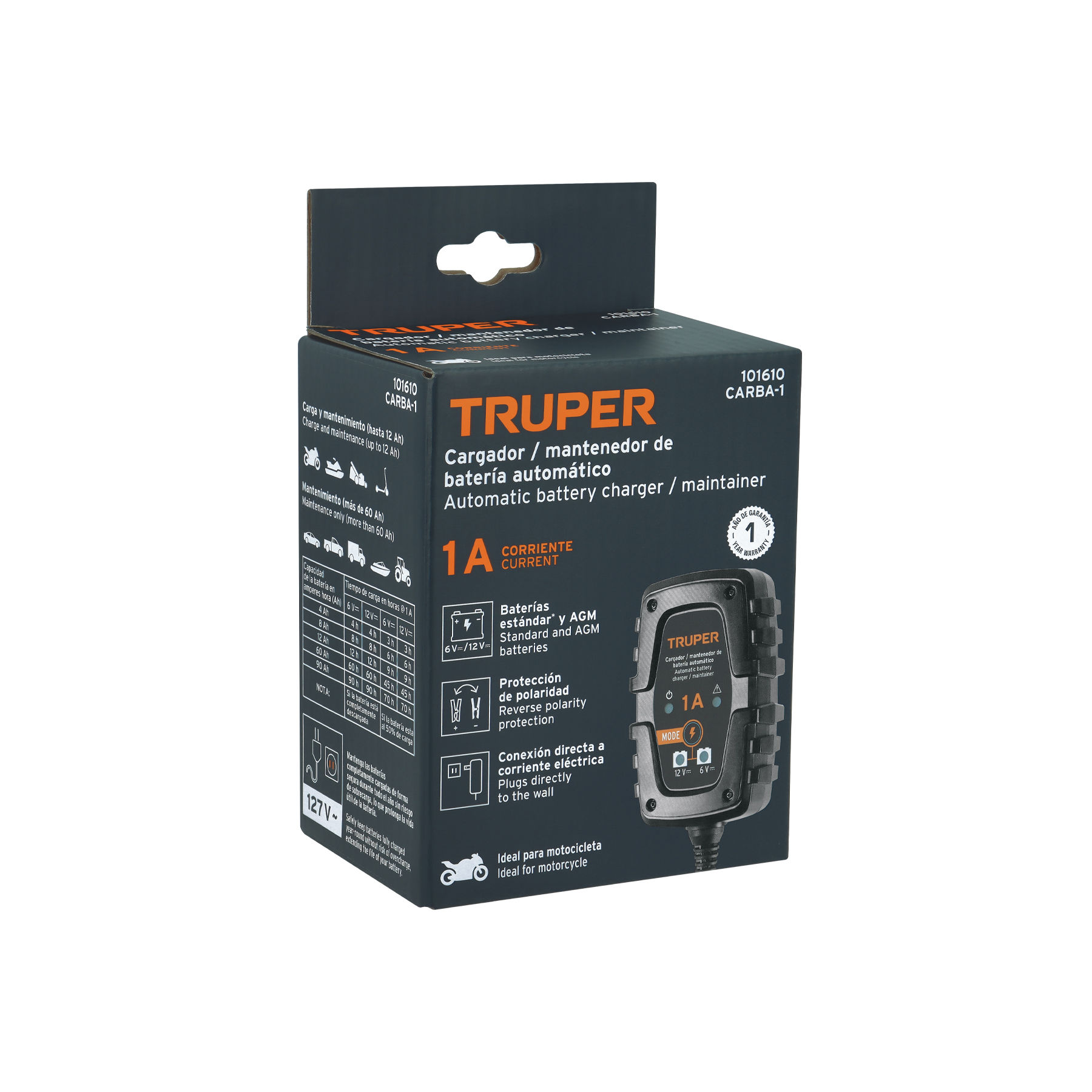 Cargador / mantenedor de 1 A para baterías de 6/12V, TRUPER - Imagen 5