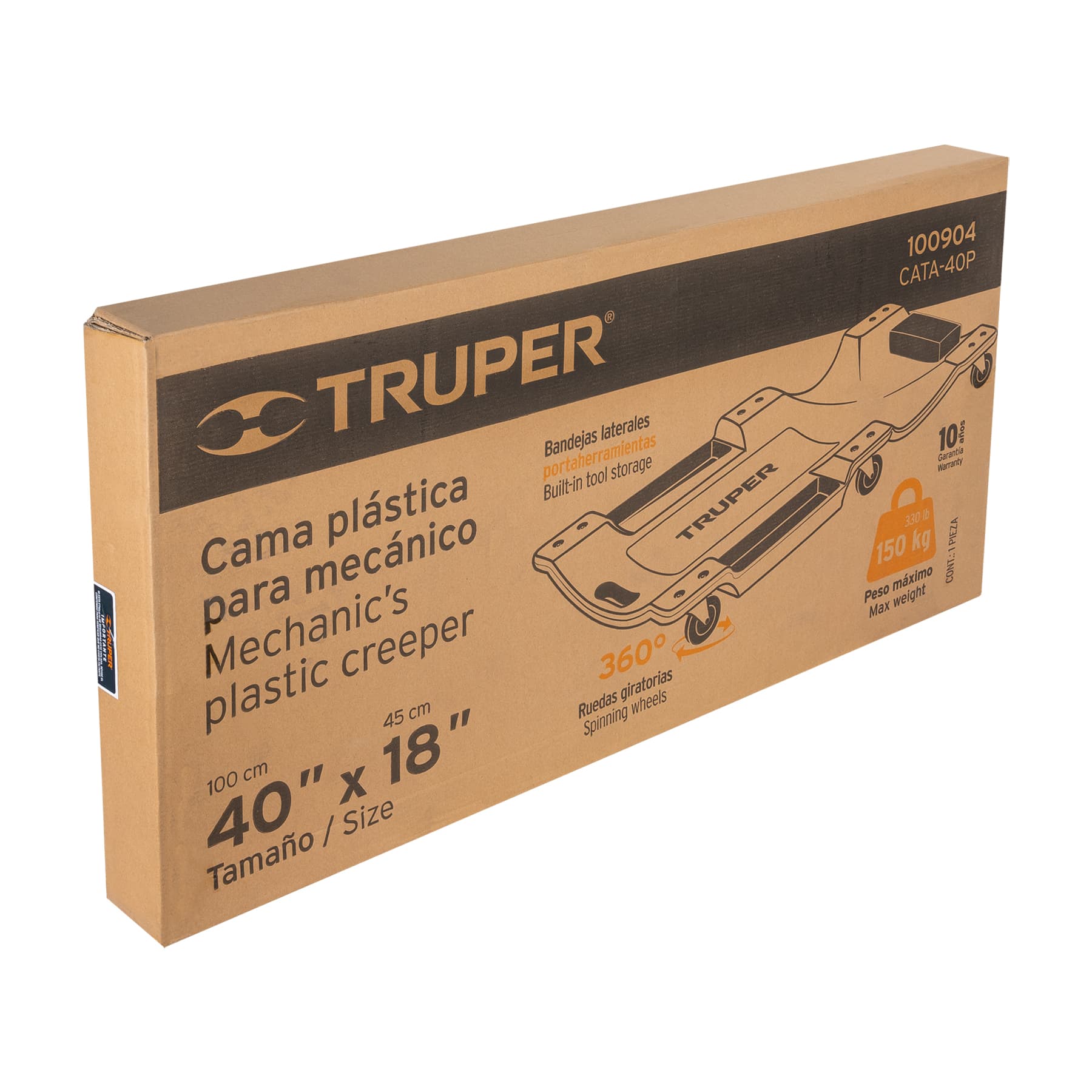 Cama de plástico 40' para mecánico, Truper - Imagen 4