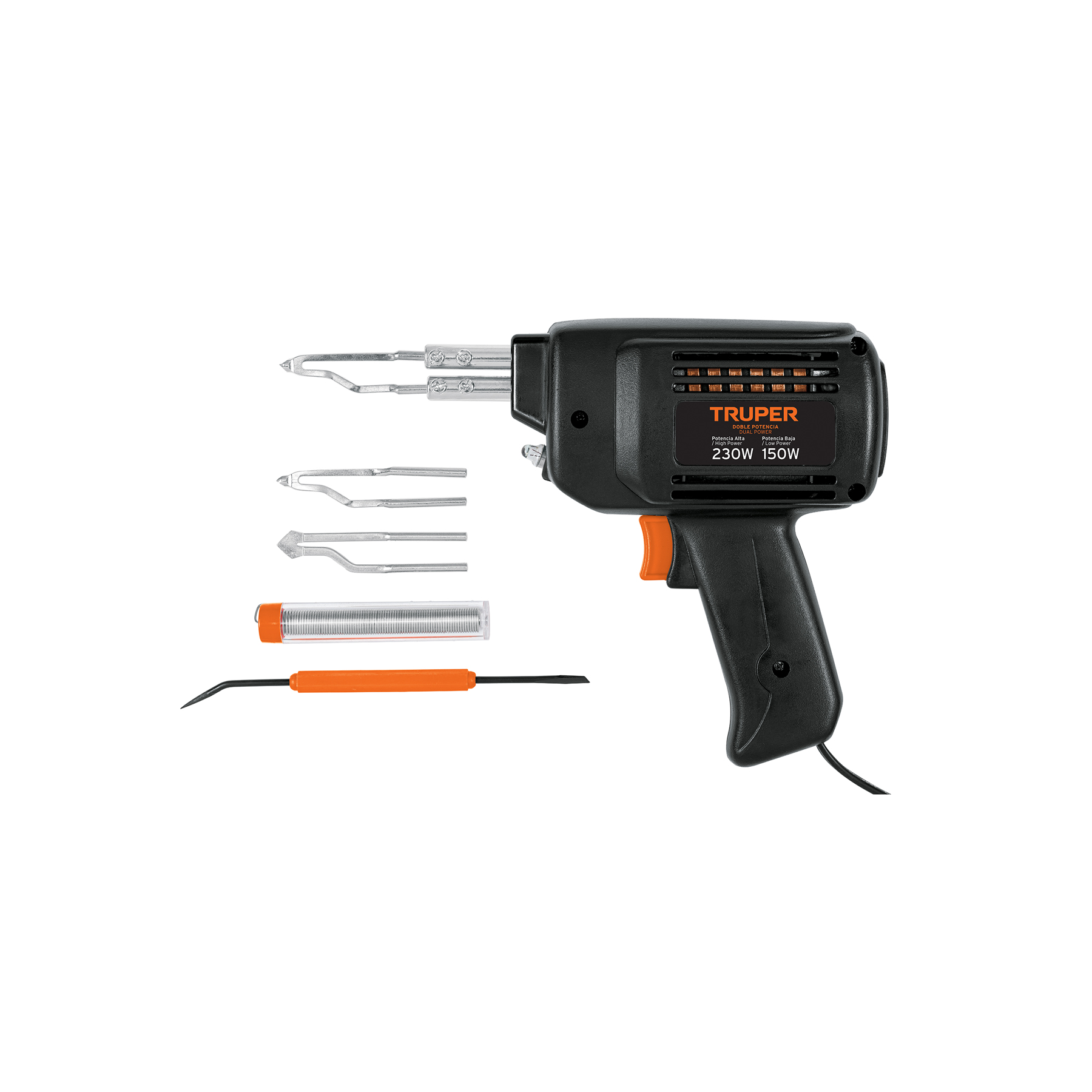 Cautín 230 W tipo pistola con 2 temperaturas, Truper
