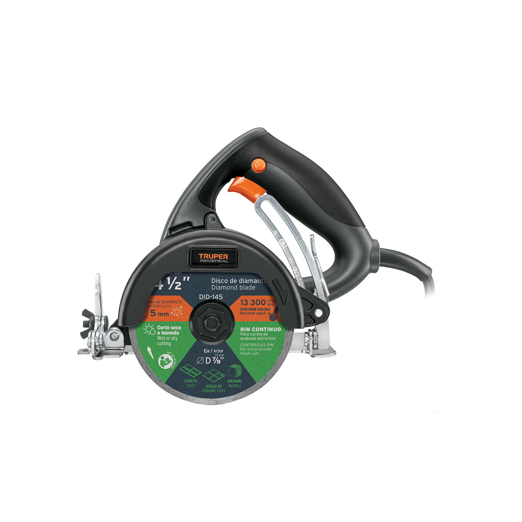 Cortador de azulejos 4-1/2', 1320W, TRUPER INDUSTRIAL