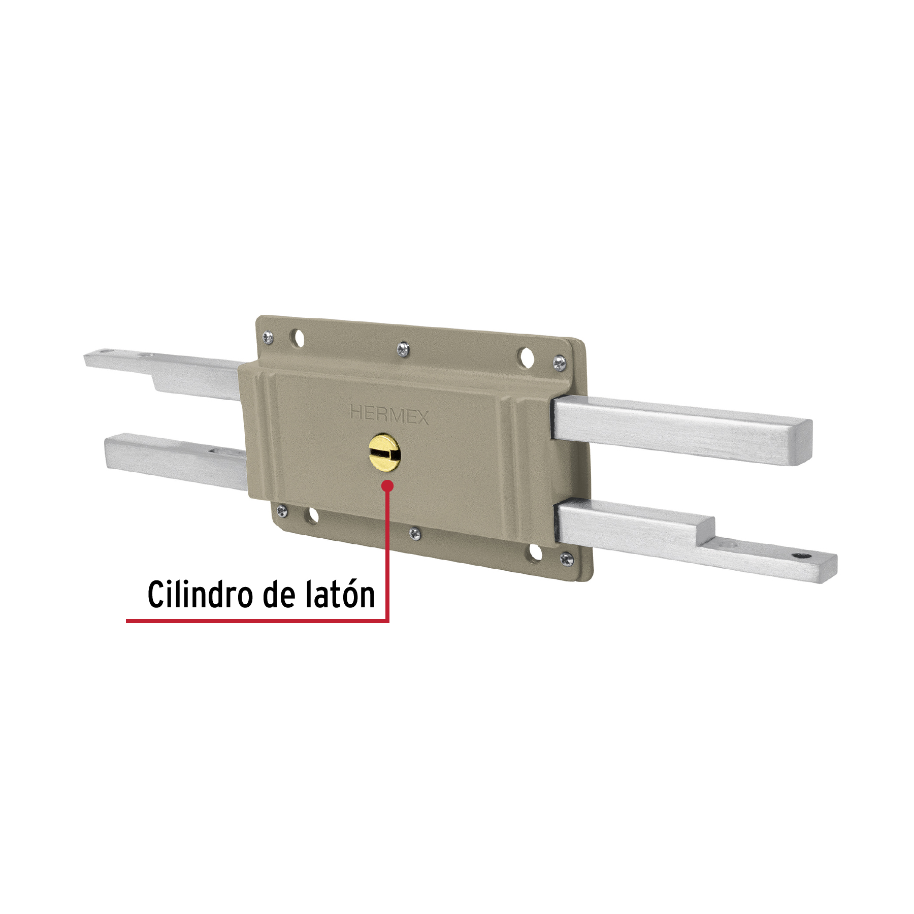 Cerradura doble barra, doble cerrojo, HERMEX - Imagen 2