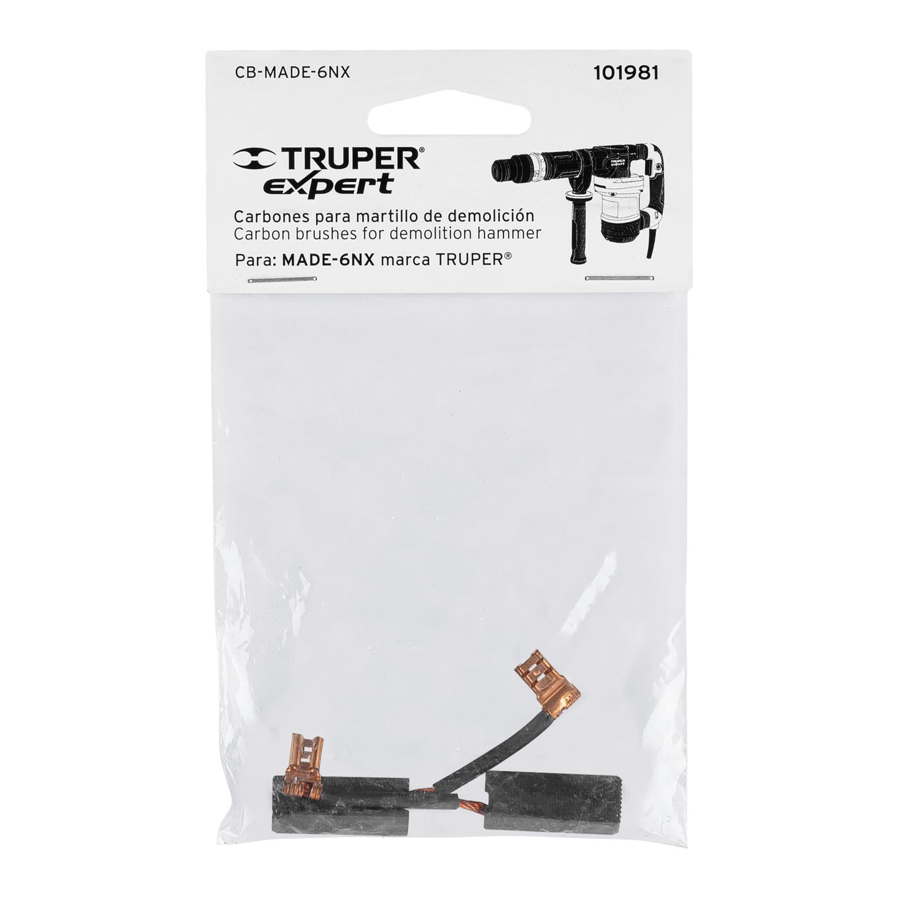 Bolsa con 2 carbones de repuesto para MADE-6NX, TRUPER - Imagen 3