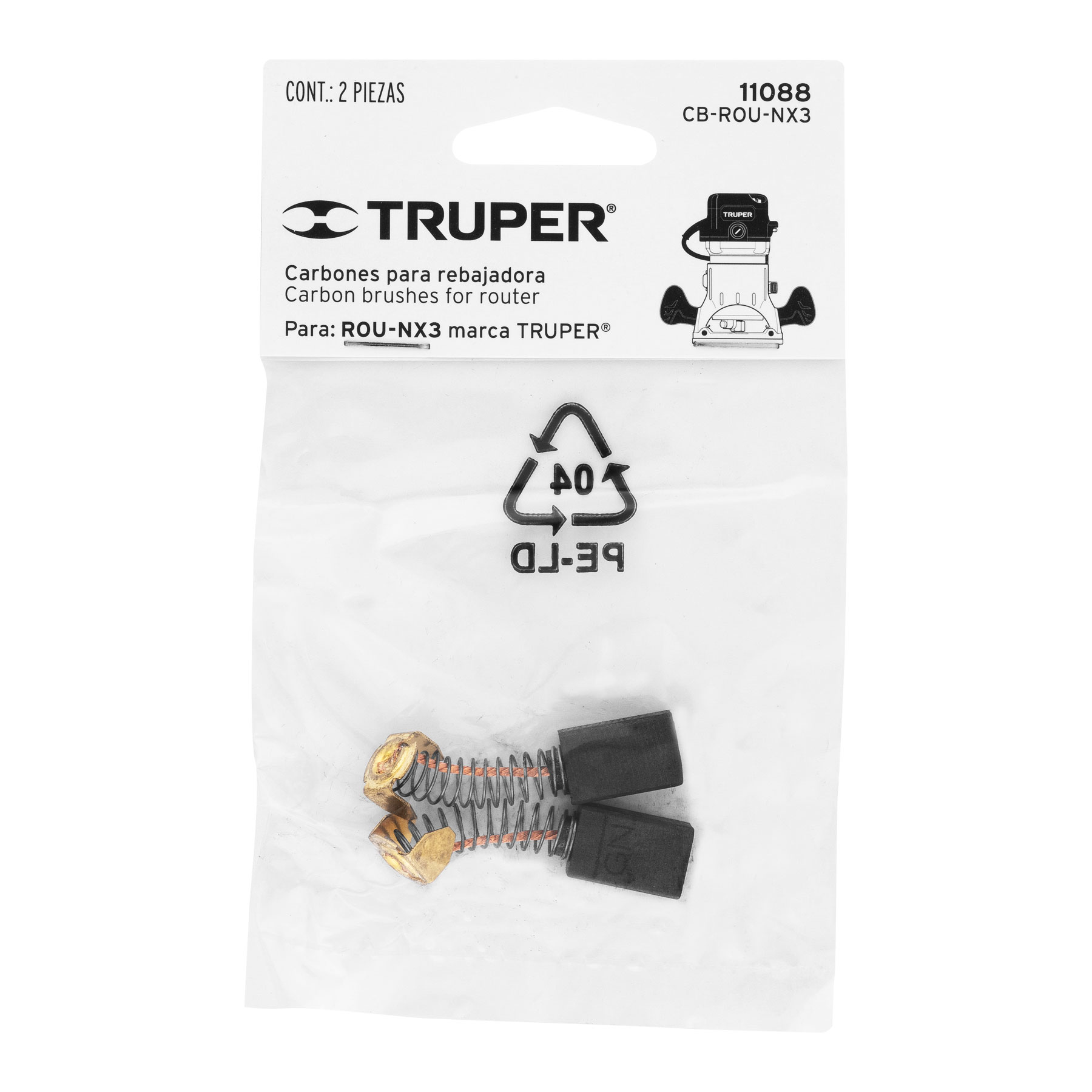Bolsa con 2 carbones de repuesto para ROU-NX3, Truper - Imagen 3