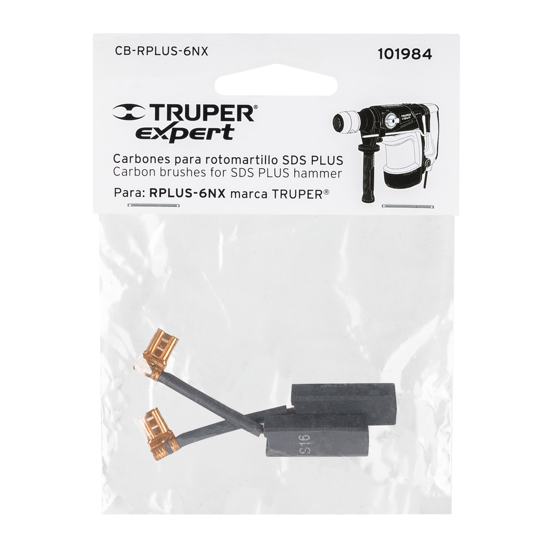 Bolsa con 2 carbones de repuesto para RPLUS-6NX, TRUPER - Imagen 3