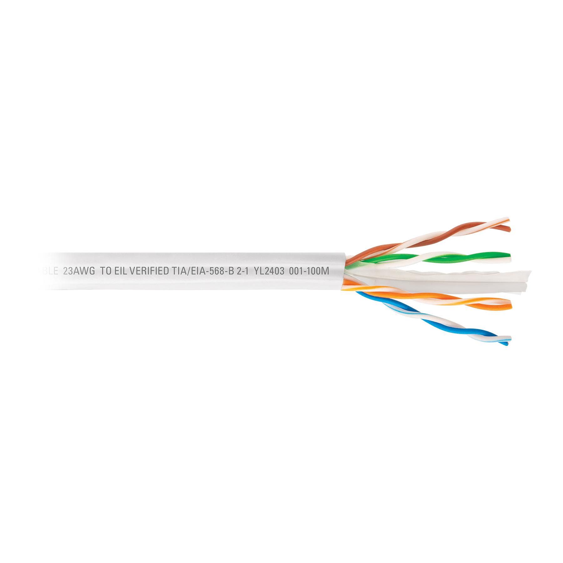 Metro de cable UTP CAT6, Bobina de 100m, blanco, VOLTECK