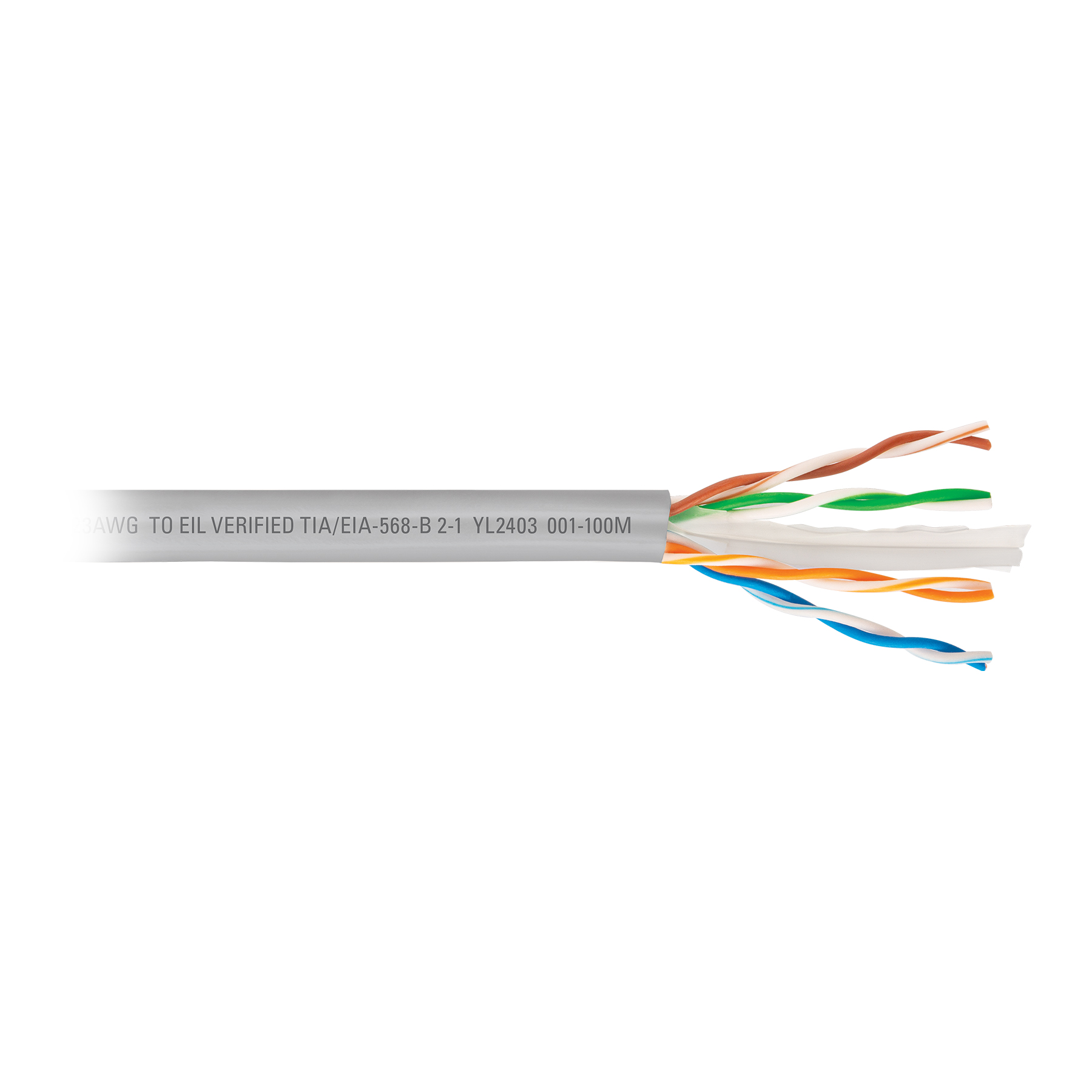 Metro de cable UTP CAT6, Bobina de 100m, gris, VOLTECK