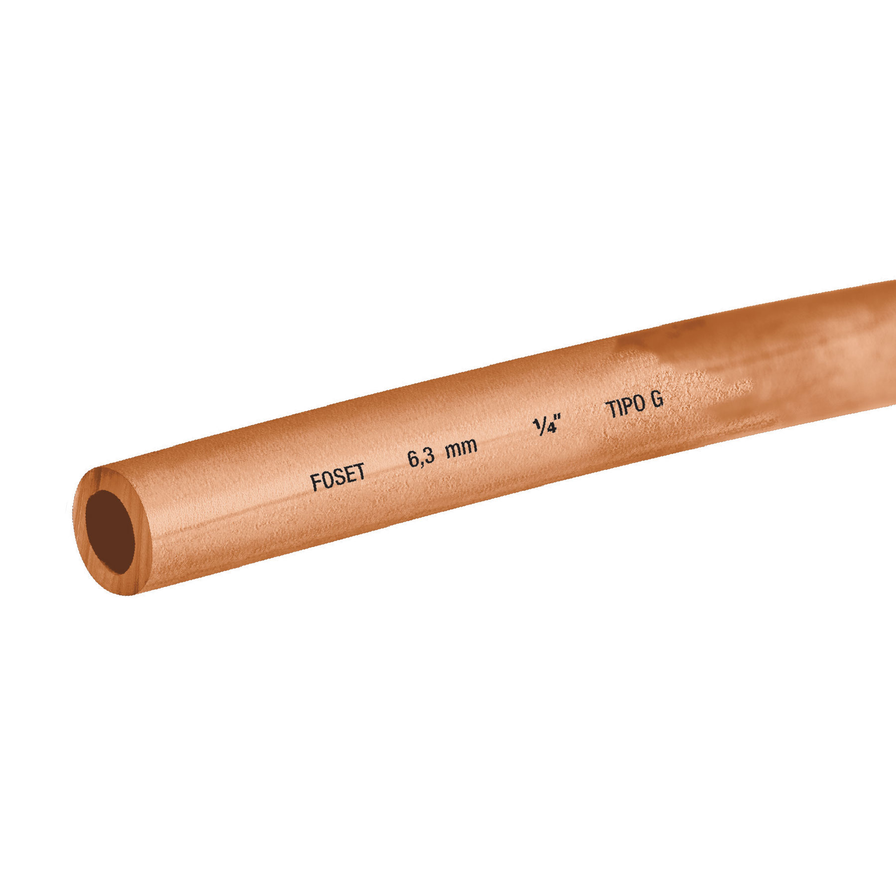 Tubo flexible de cobre 1/4', rollo de 15m, 1.7kg, FOSET