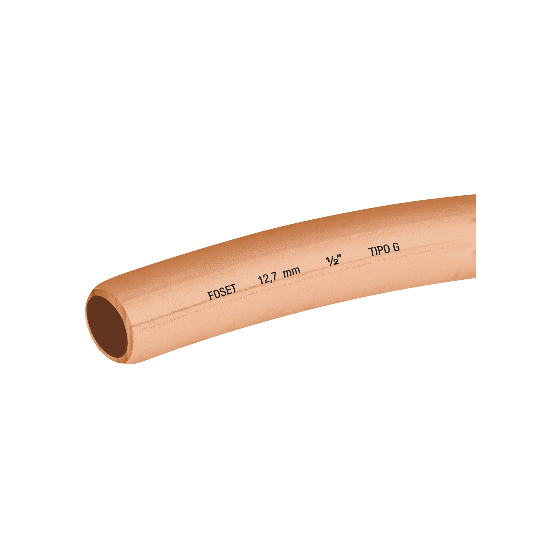 Tubo flexible de cobre 1/2', rollo de 15m, 3.7kg, FOSET