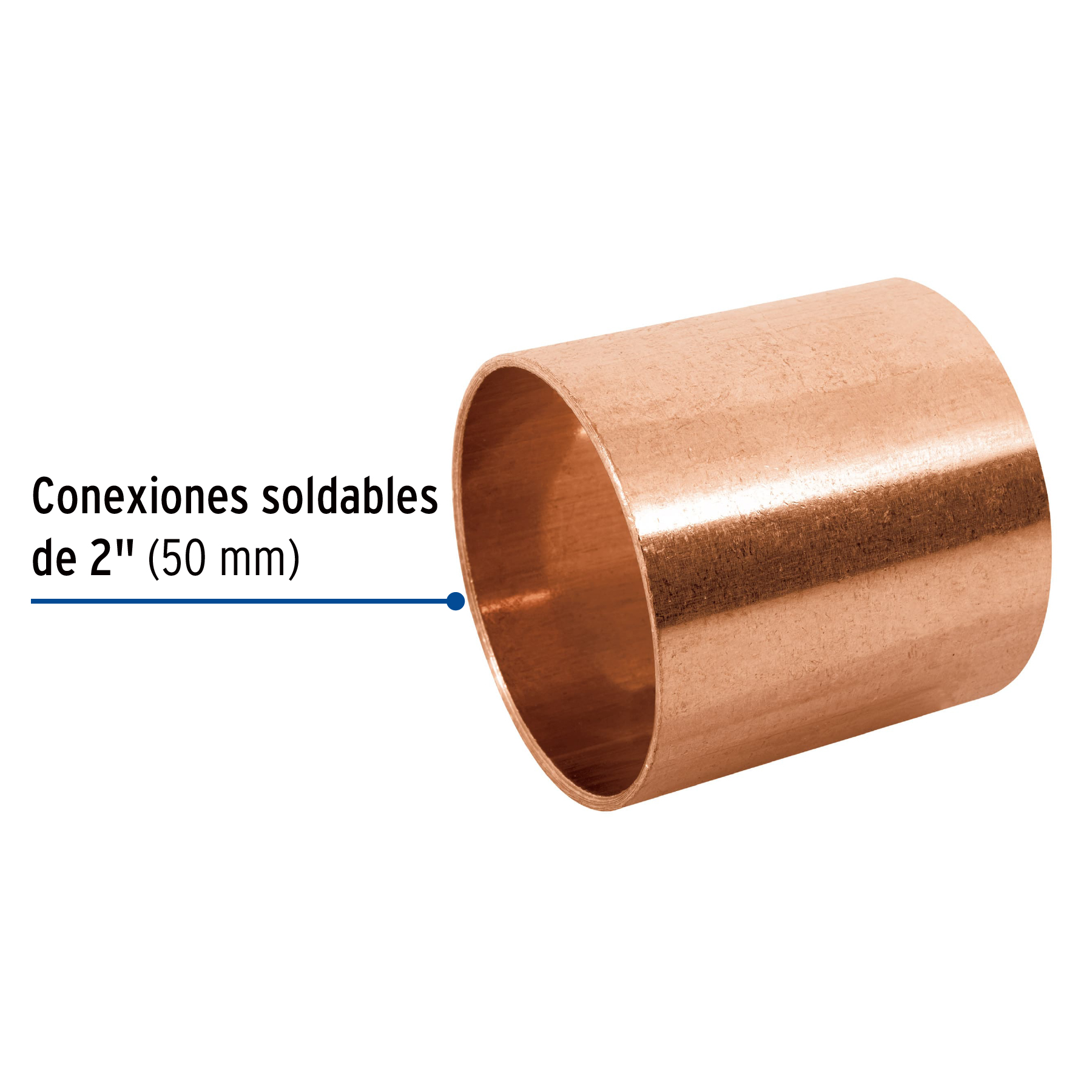 Cople de cobre 2', sin ranura, FOSET - Imagen 2