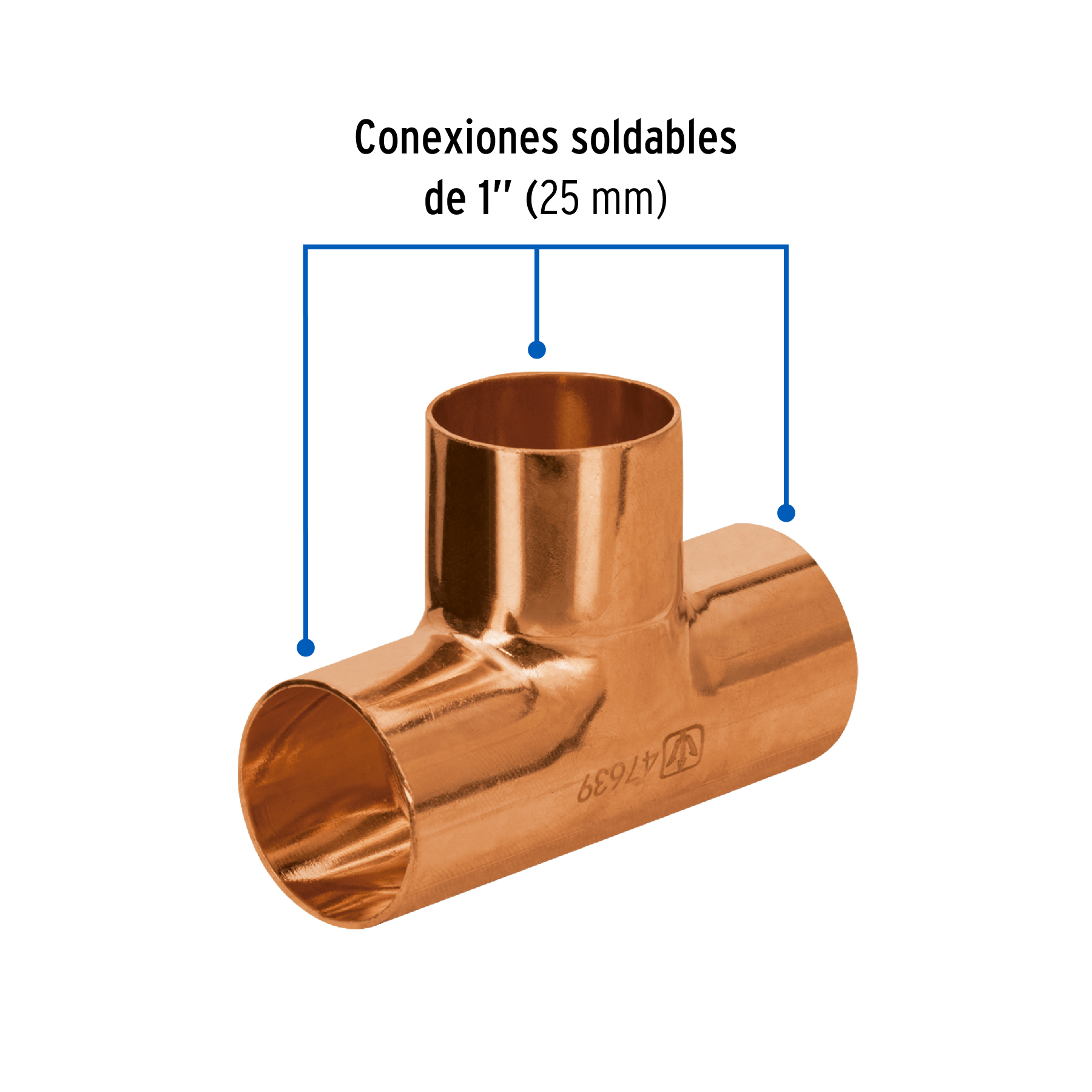 Tee sencilla de cobre 1', FOSET BASIC - Imagen 2