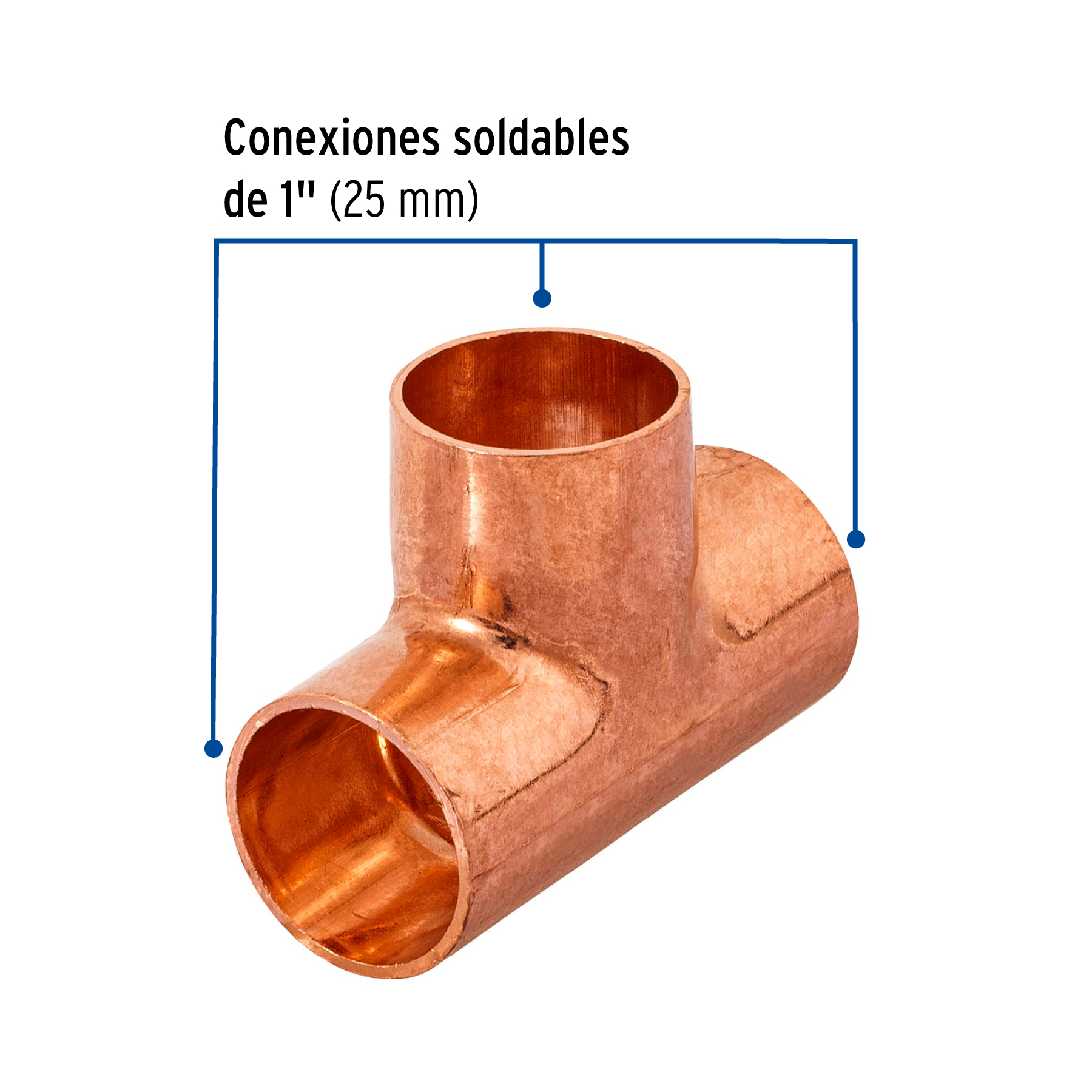 Tee sencilla de cobre 1', FOSET - Imagen 2