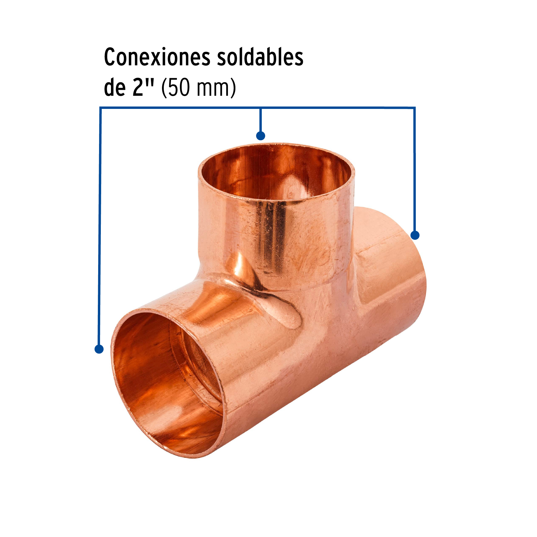 Tee sencilla de cobre 2', FOSET - Imagen 2