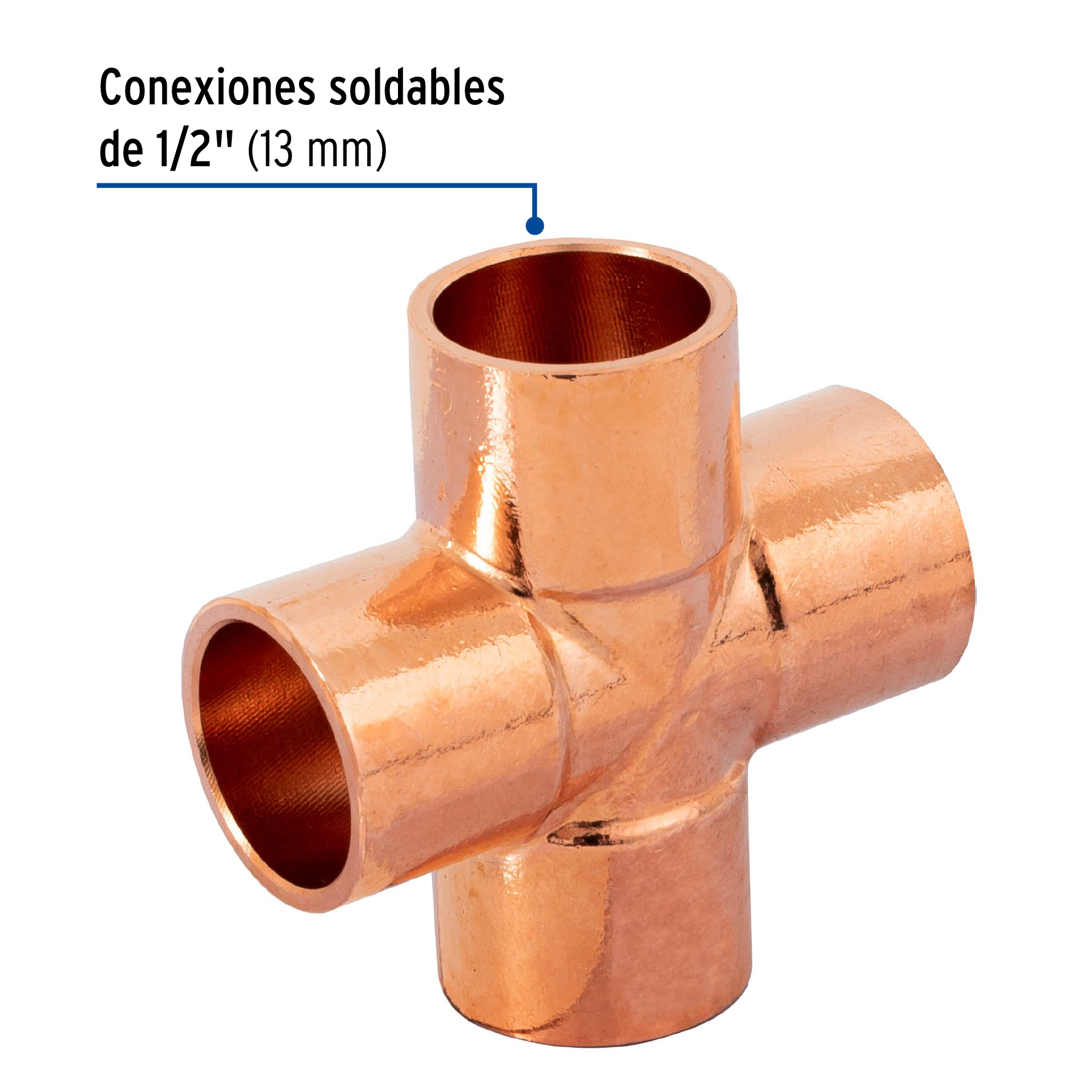 Cruz sencilla de cobre 1/2', FOSET - Imagen 2