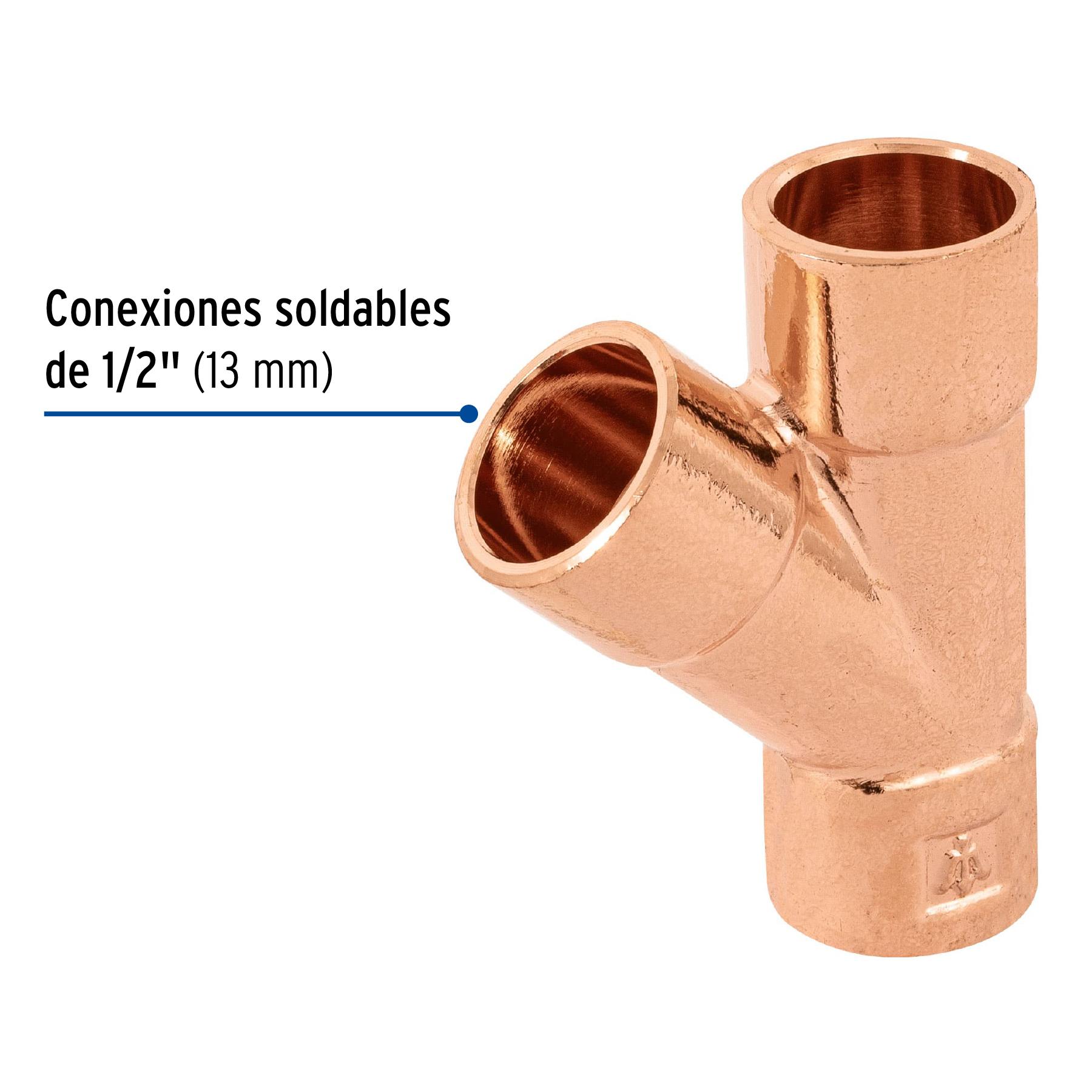 Yee sencilla de cobre 1/2', FOSET - Imagen 2