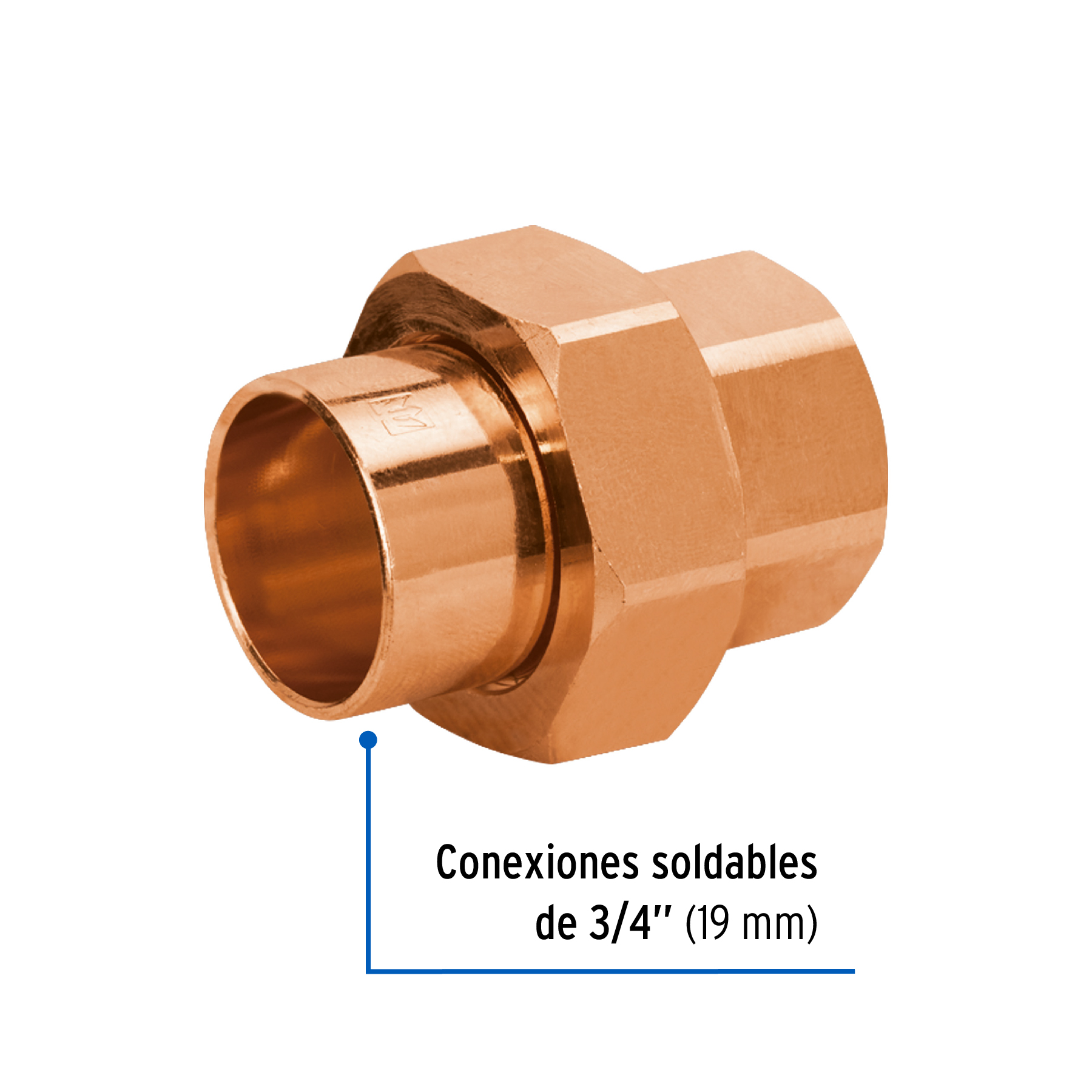 Tuerca unión de cobre de 3/4', Foset Basic - Imagen 2