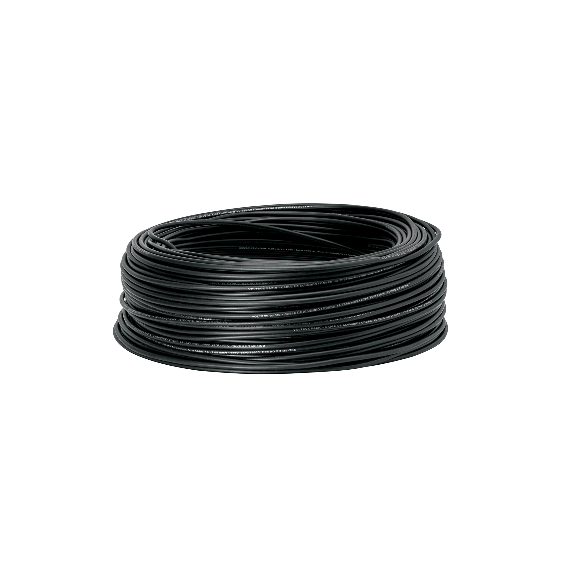 Rollo de 100 metros de cable THW CCA 14 AWG negro, Basic