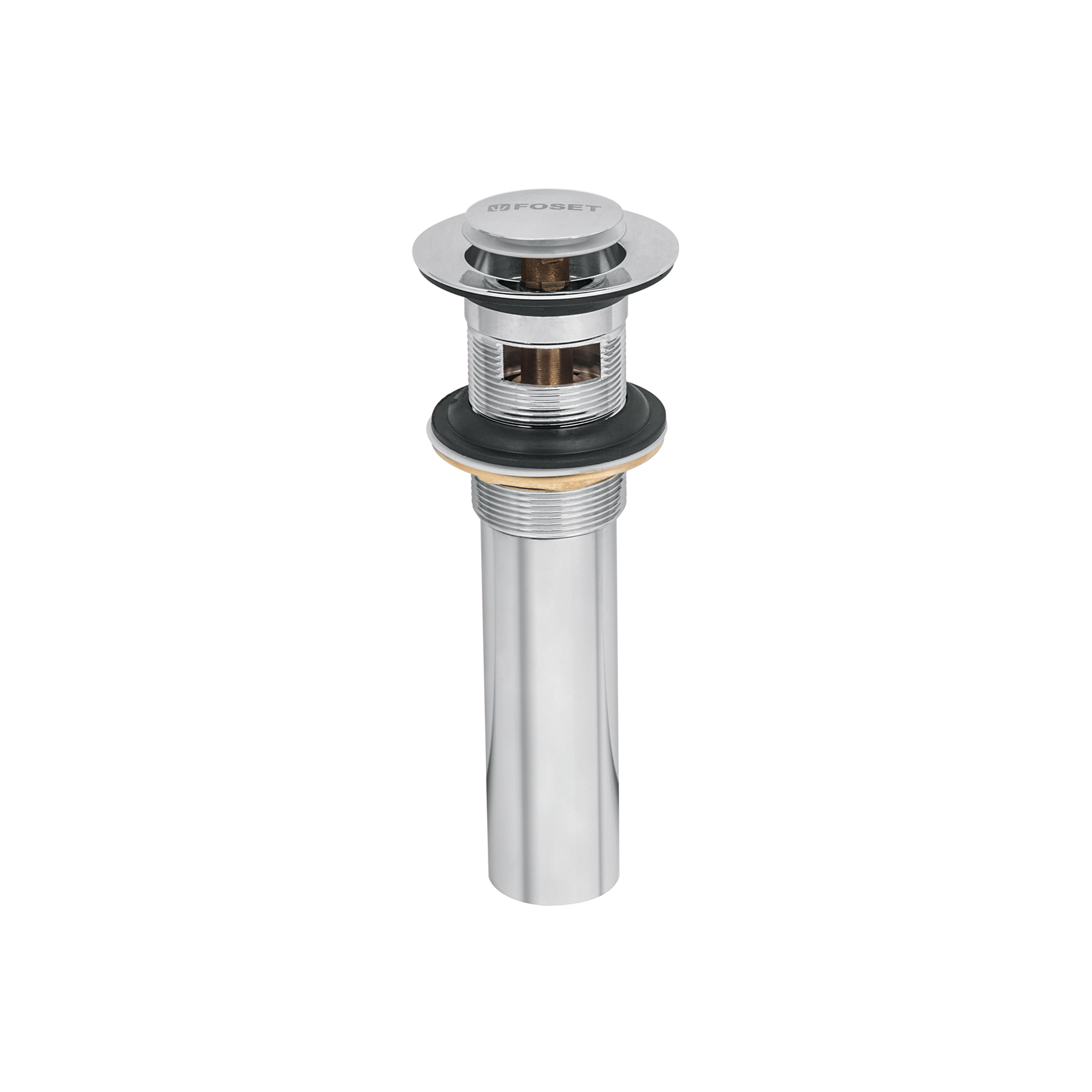 Contra p/lavabo con rebosadero, sistema push, cromo, 1-1/4'