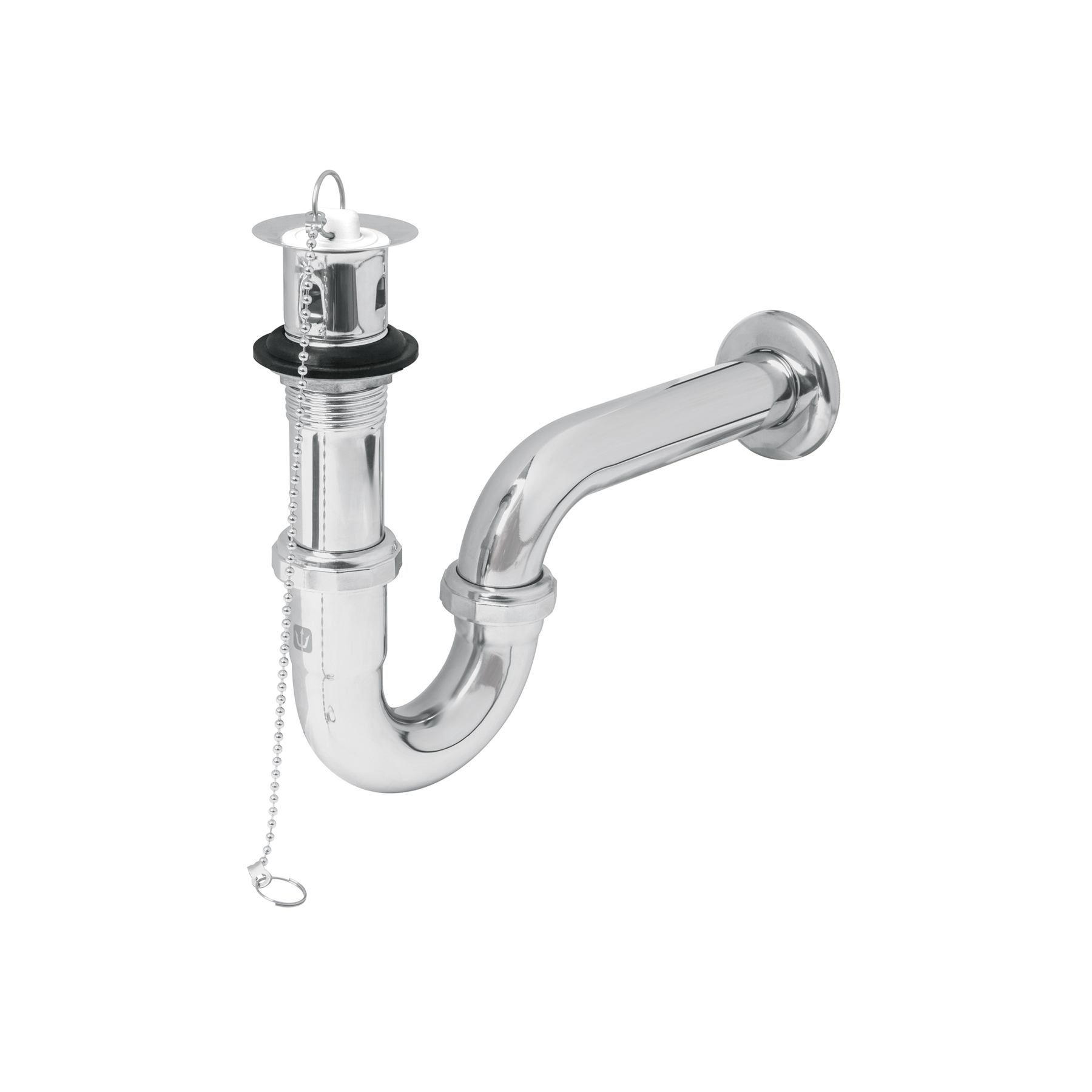Céspol 1-1/4' c/contra, tapón y cadena, latón cromo,p/lavabo