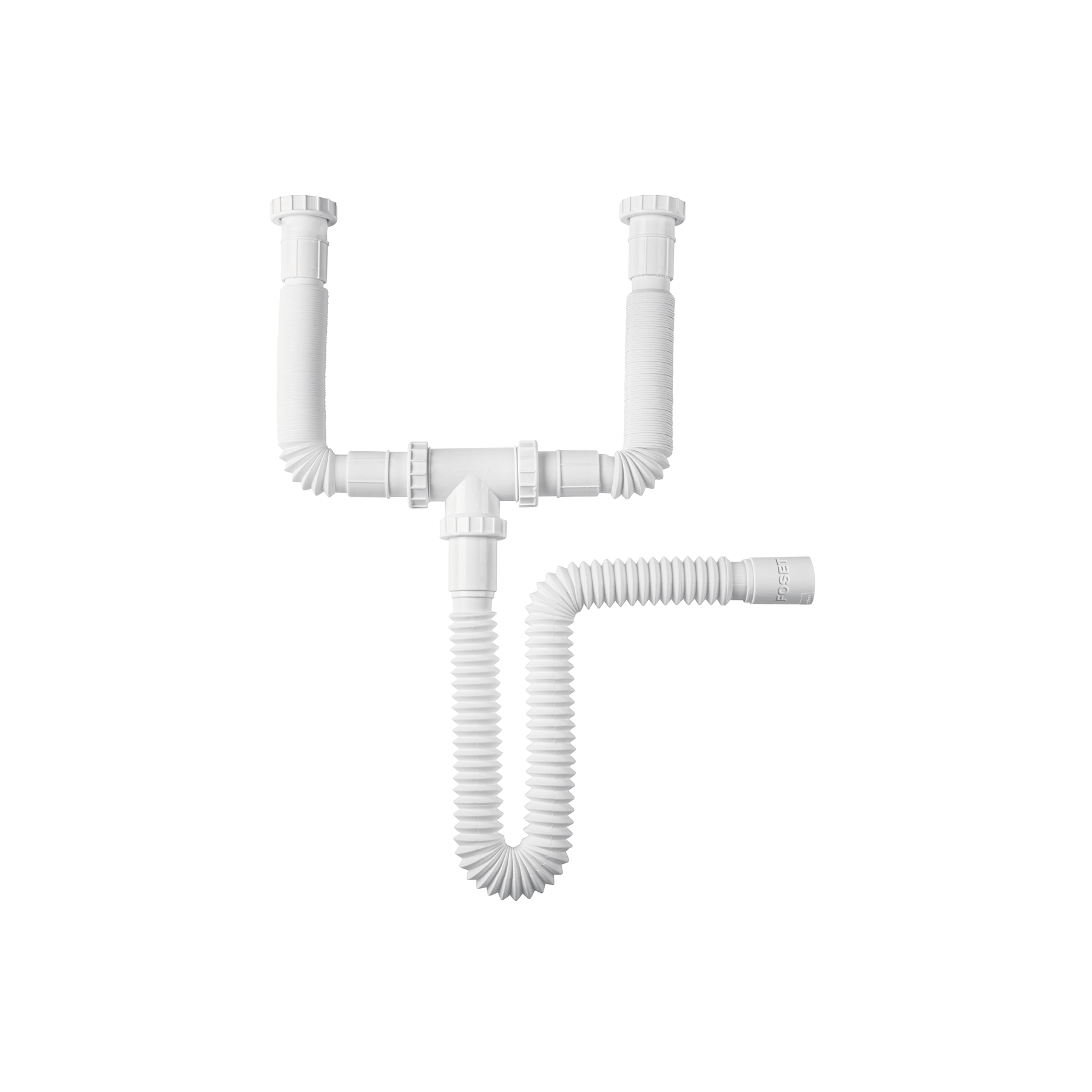 Céspol flexible doble para fregadero, polipropileno, 1-1/2'