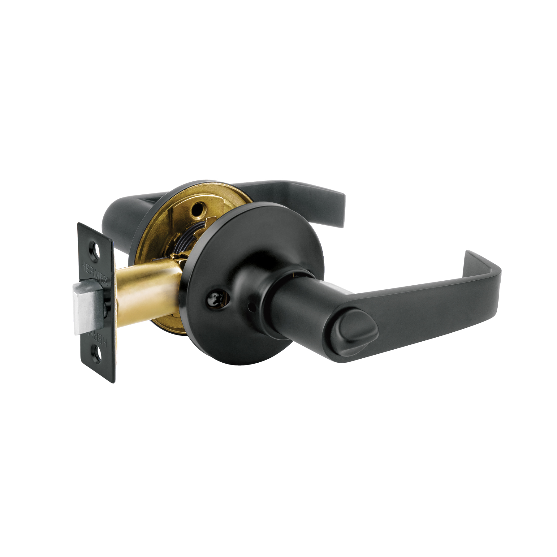Cerradura manija 'Siena' p/baño, negro mate, HERMEX