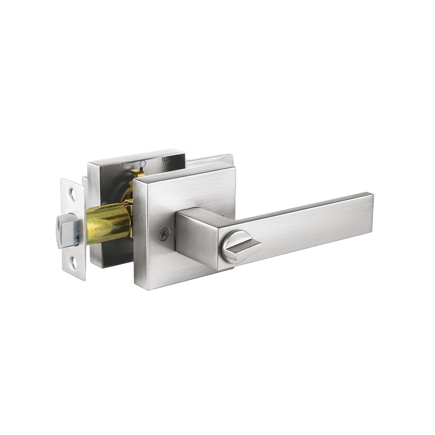 Cerradura manija 'Módena' p/baño, cromo mate, HERMEX