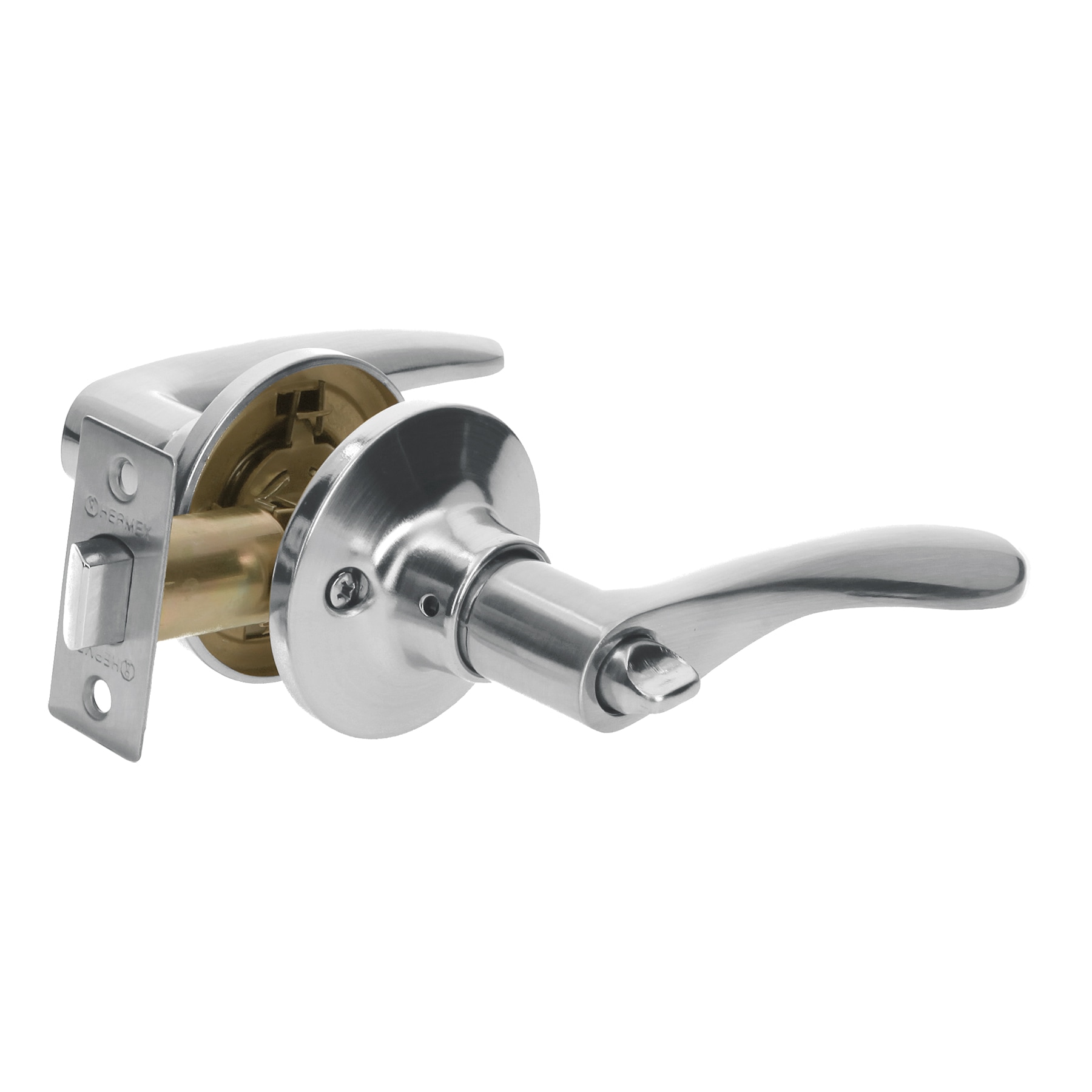 Cerradura manija 'Milán' baño cromo mate, cilindro metal