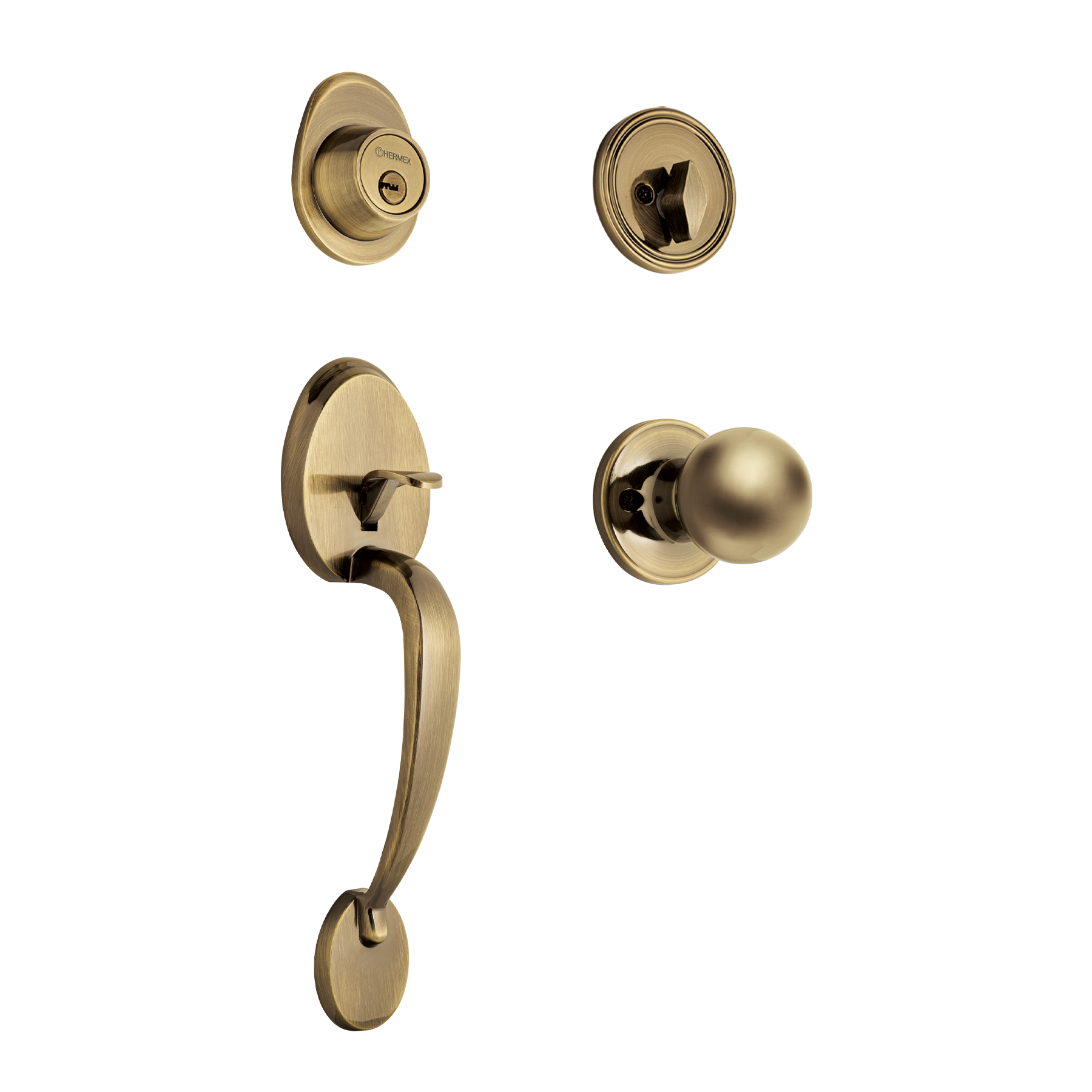 Jaladera y perilla, Lugo llave-mariposa, LA, HERMEX