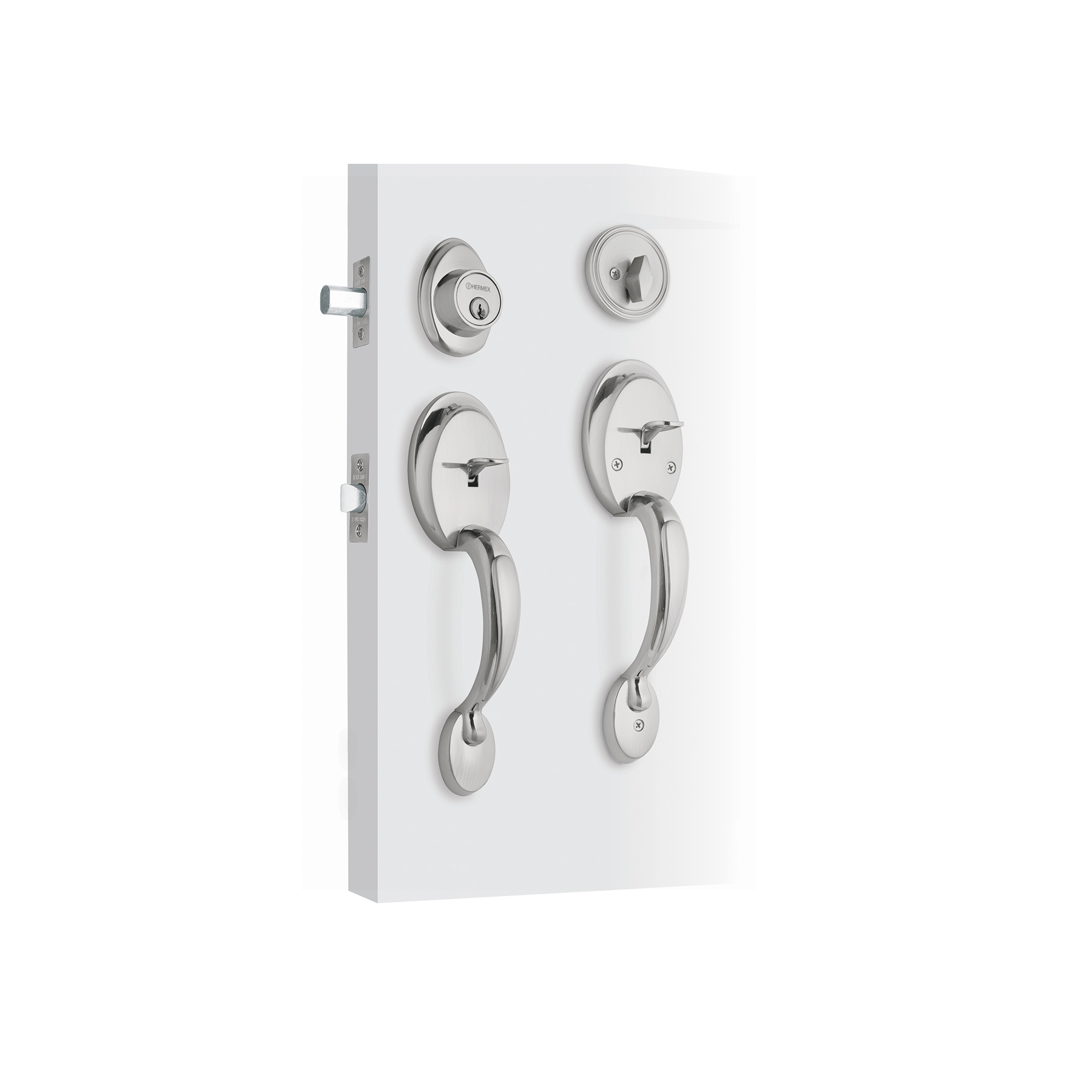 Doble jaladera y perilla, Berna mariposa, cromo mate, BASIC